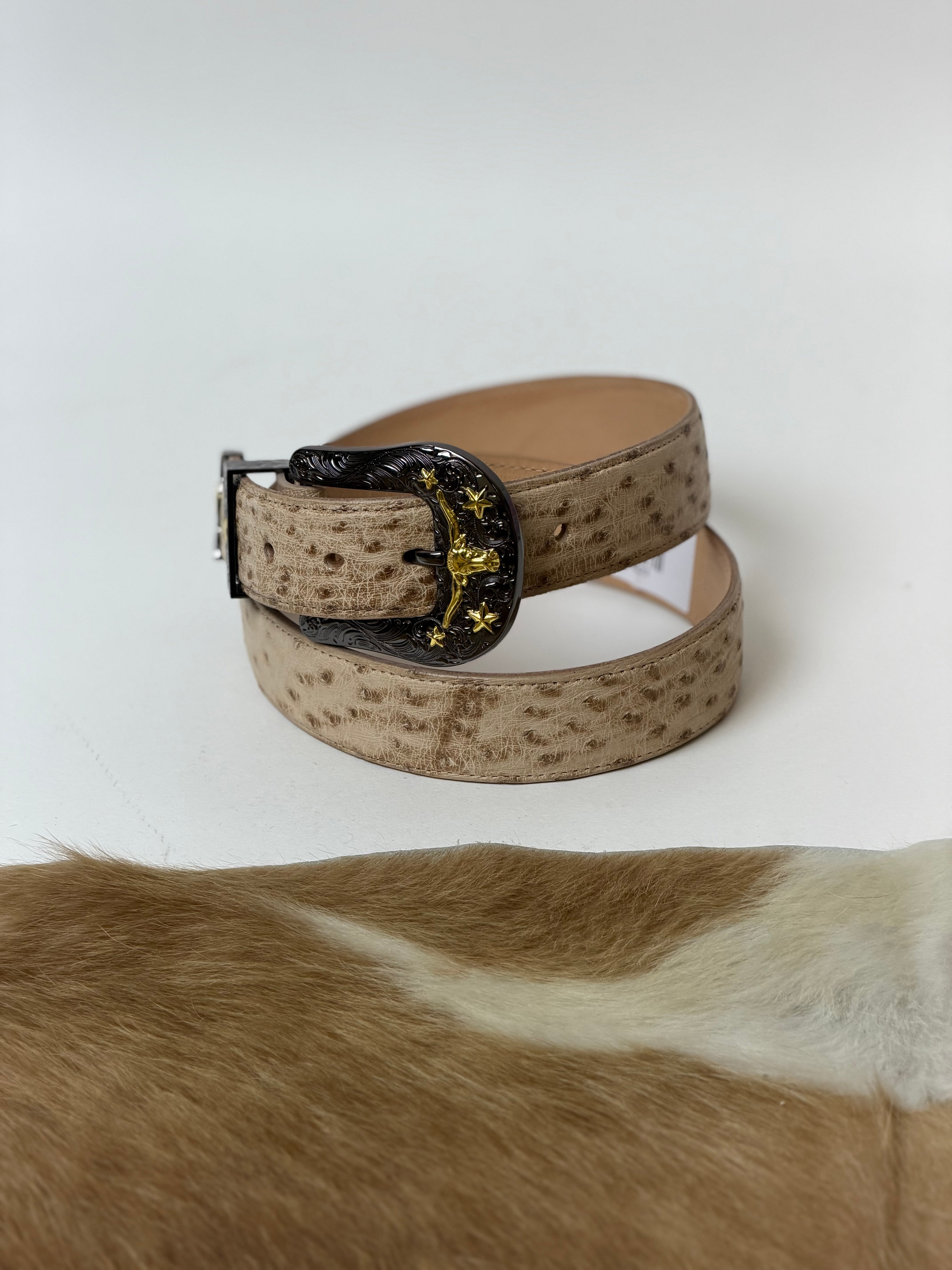 CINTO DILIGENCIA AVESTRUZ ORIX TAN