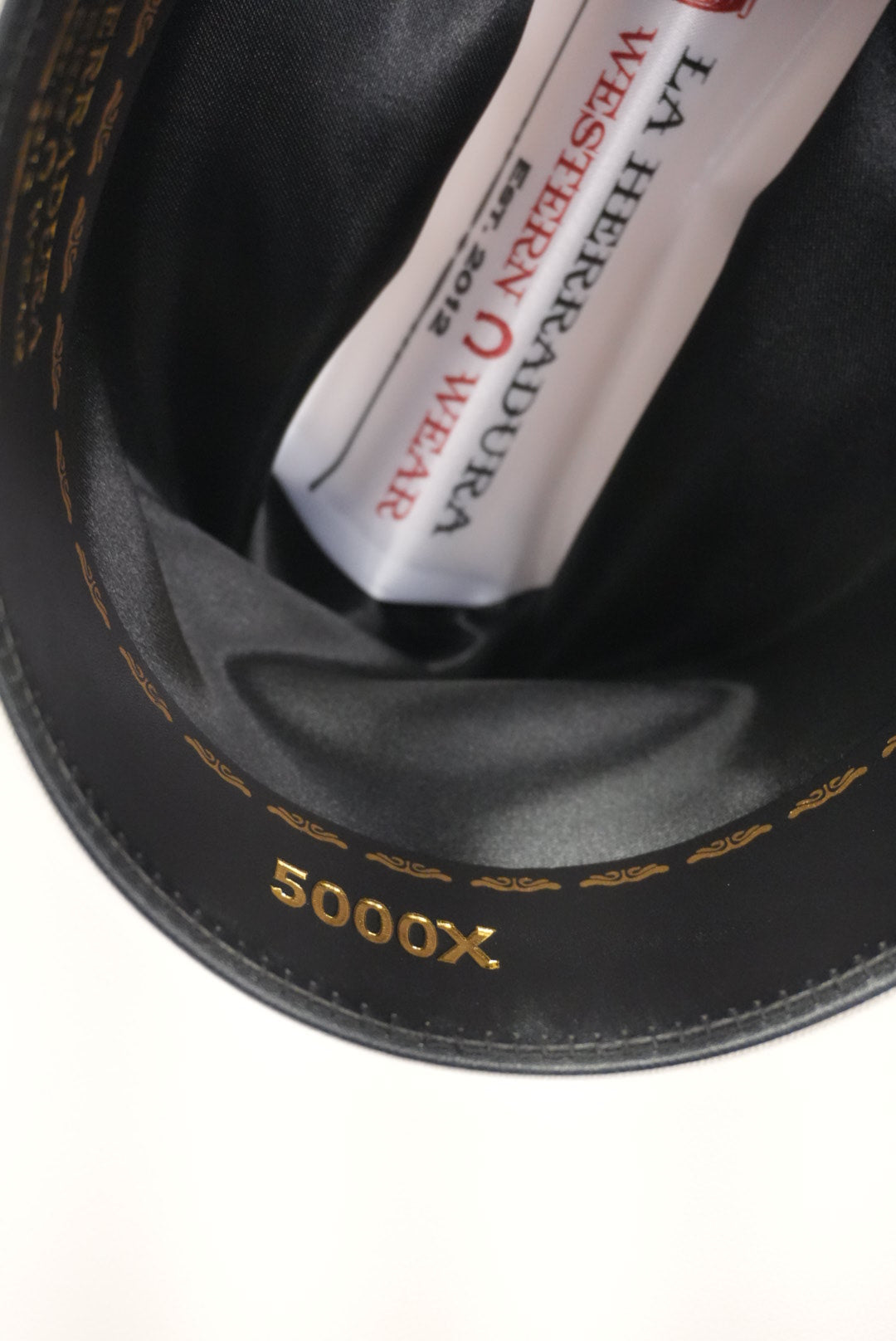LA HERRADURA 5000X AVESTRUZ NEGRO COPA CHICA BRIM 3 1/2 ESTILO SINALOA