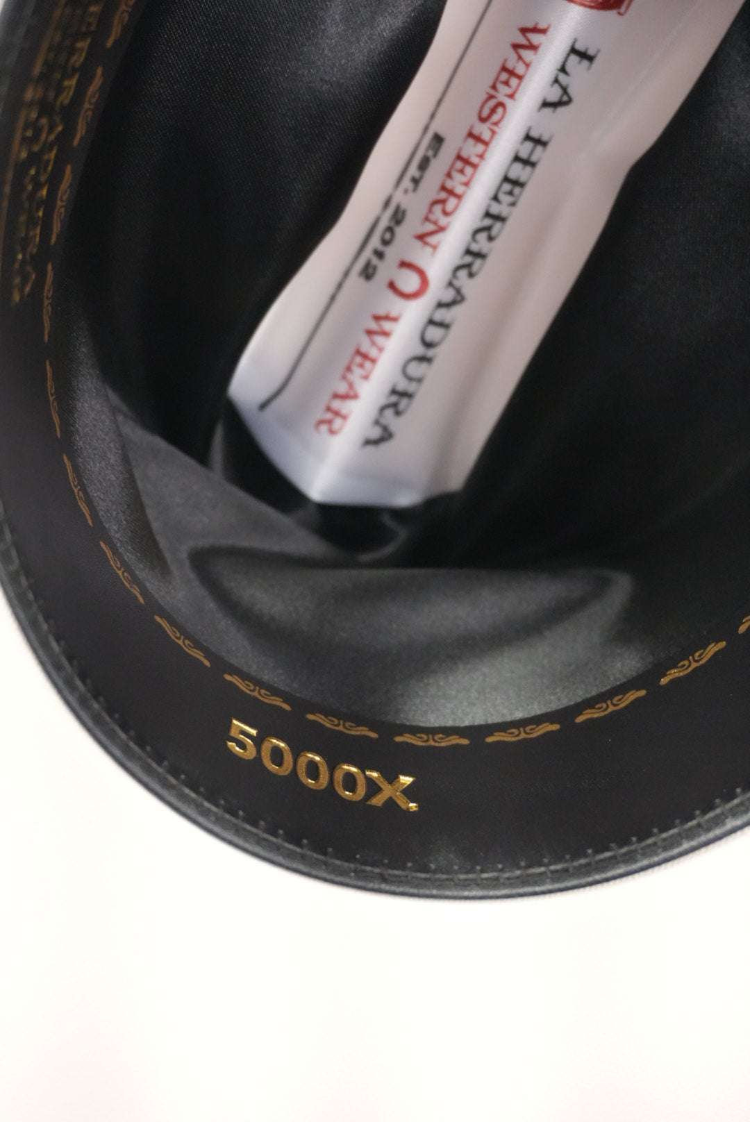 LA HERRADURA 5000X AVESTRUZ NEGRO COPA CHICA BRIM 3 1/2 ESTILO SINALOA Laherradurawwnc.com