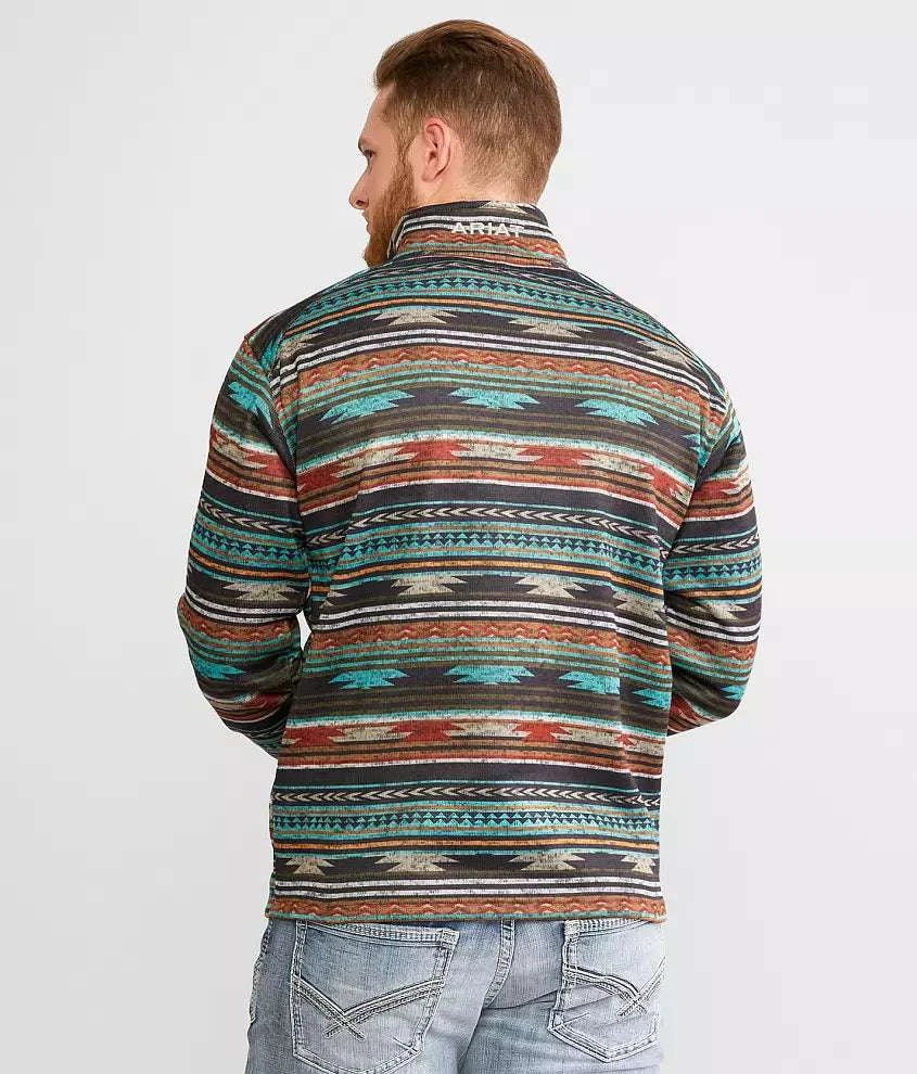 ARIAT MEN CALDWELL 1/4 ZIP PULLOVER BASCAY BAY SERAPE 10046668 Laherradurawwnc.com