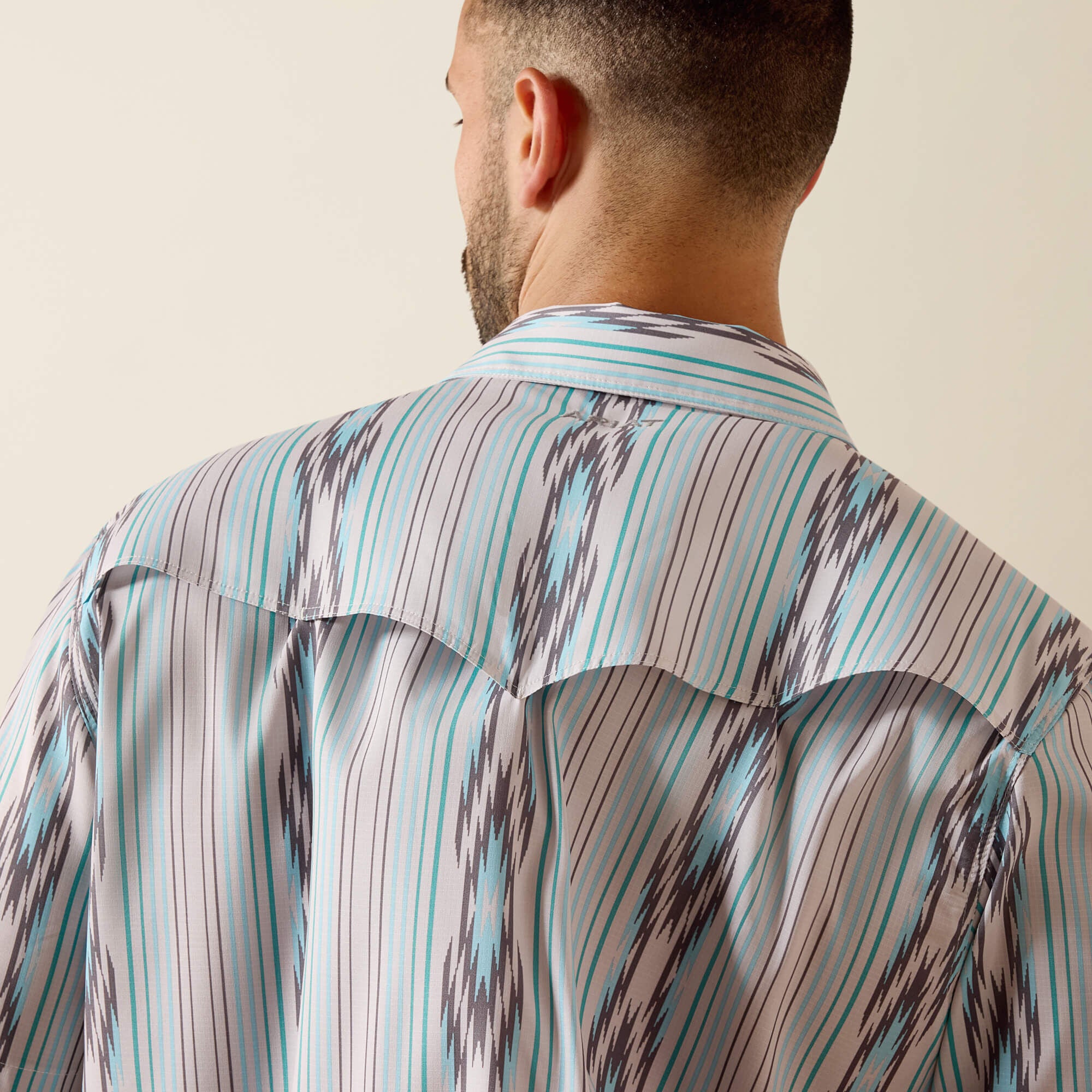 ARIAT MEN PRINTED VENTTEK WESTERN YOKE SS SNP SHRT MOONBEAM 10071047