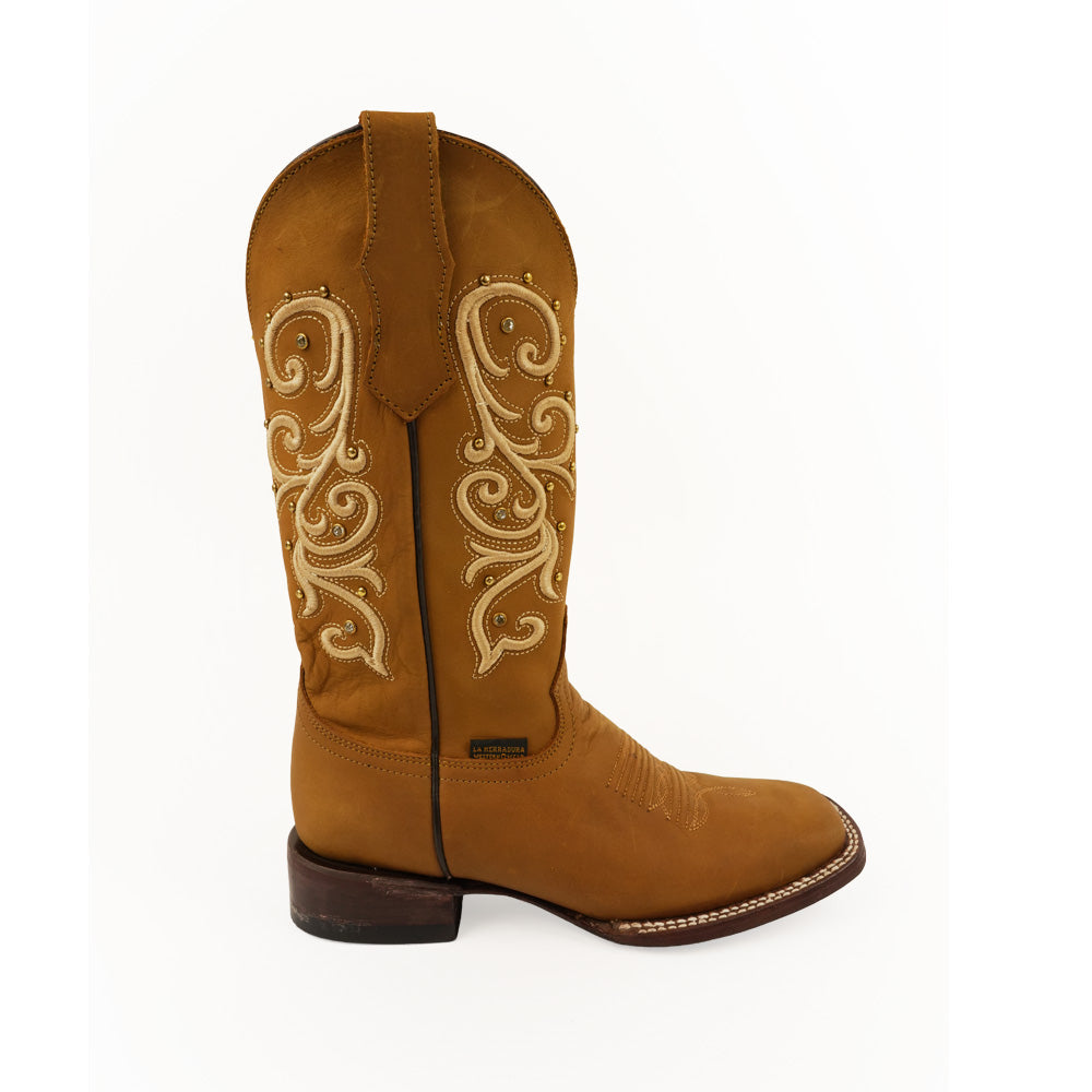 BOTAS DE MUJER LA HERRADURA EMILY PIEL CRAZY TAN PUNTA CUADRADA