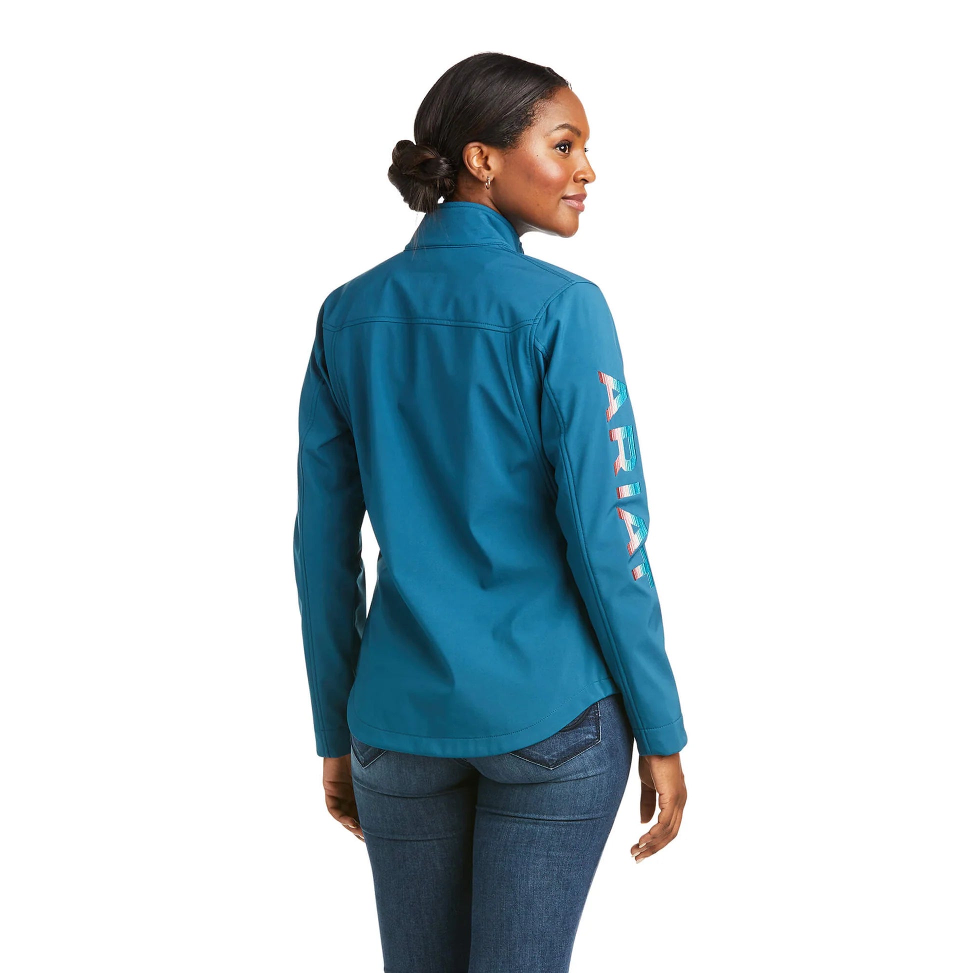 ARIAT WOMENS JACKET SOFTSHELL EURASIAN TEAL SERAPE - 10037396