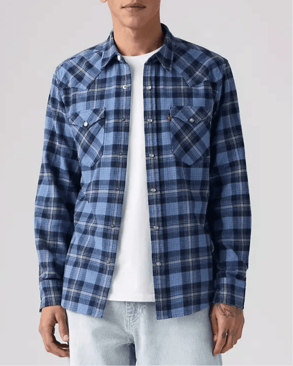 LEVI'S MENS BLUE SHIRT LONG SLEEVE - 857450241 Laherradurawwnc.com