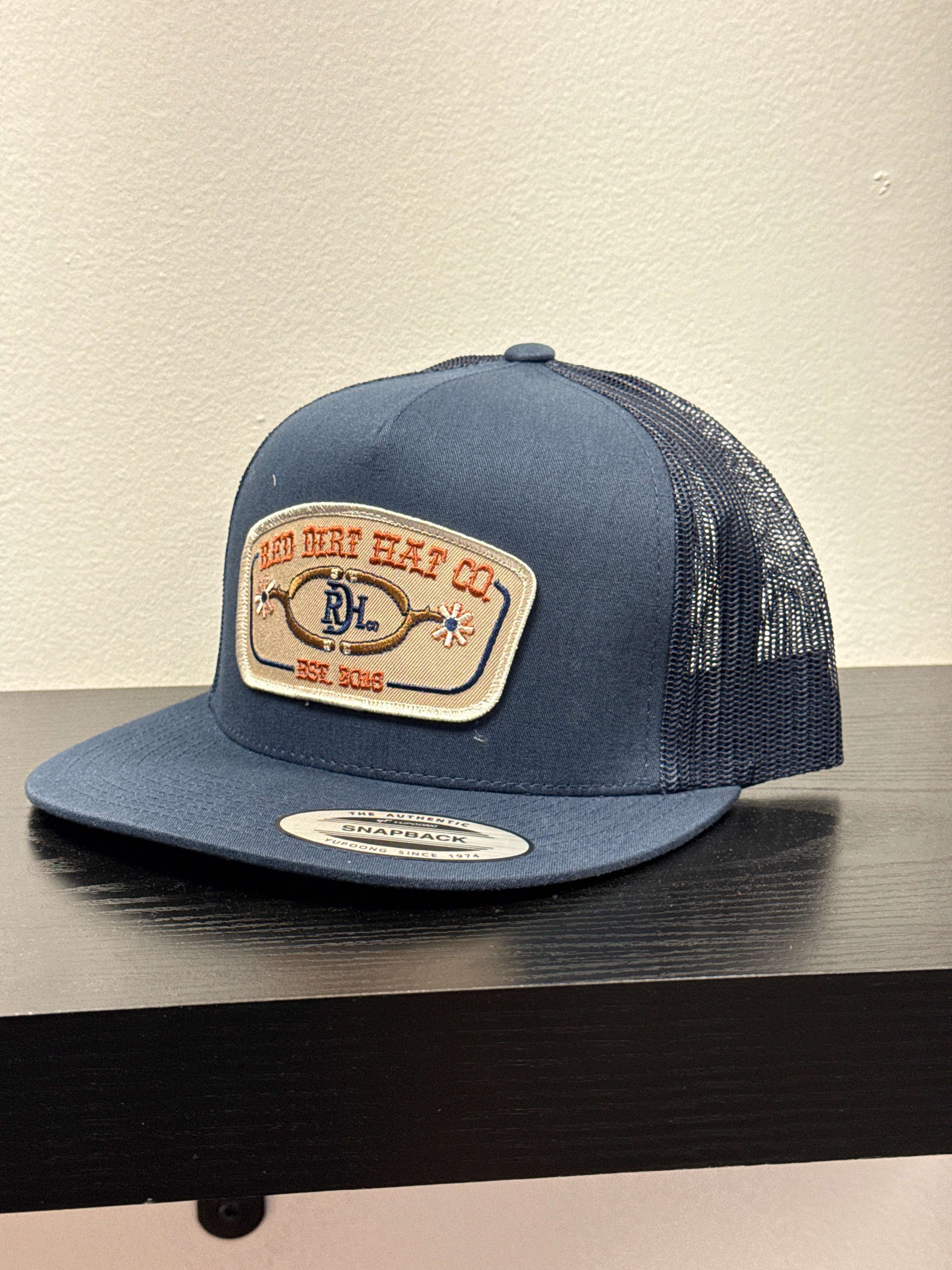 Red Dirt Hat CO. - Navy/Brown Spurs Trucker Hat Laherradurawwnc.com
