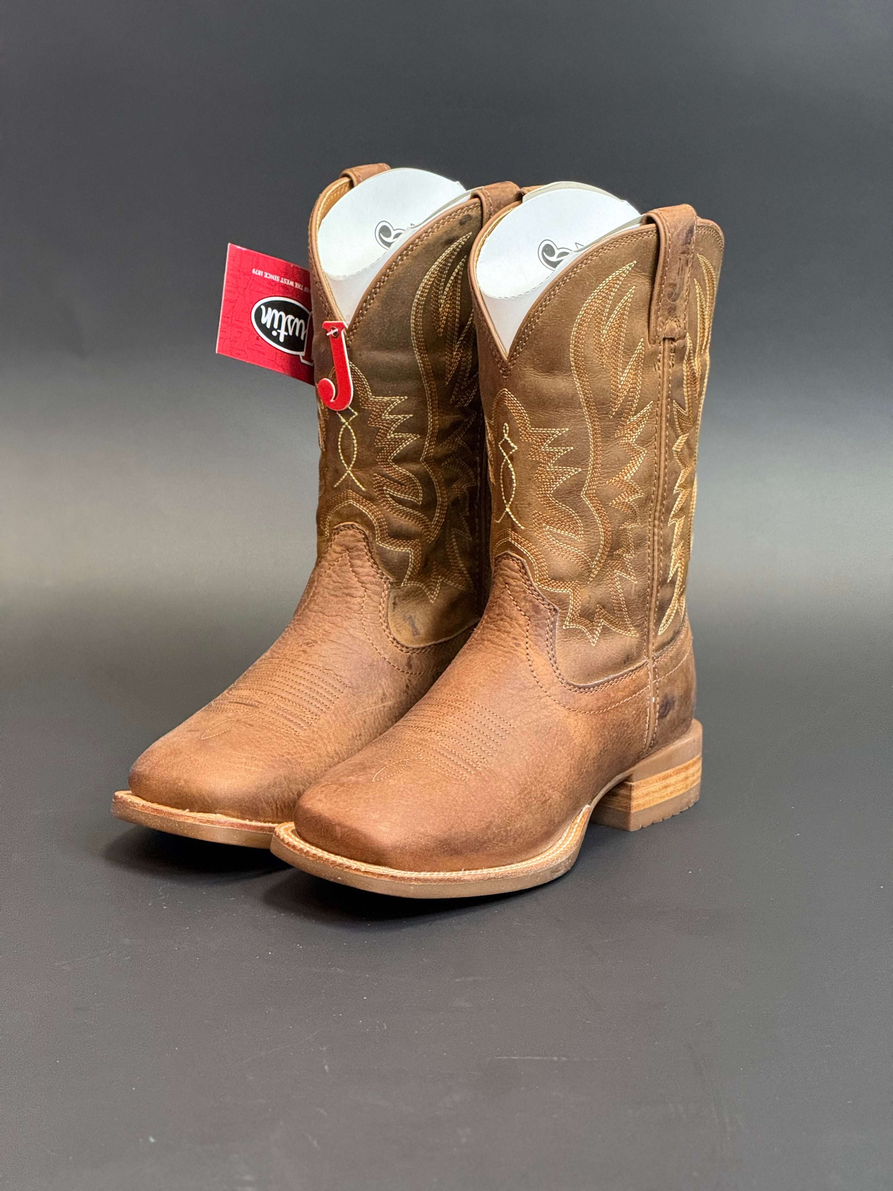 JUSTIN RUSTLE CHESTNUT BROWN COWHIDE #OL7331 Laherradurawwnc.com