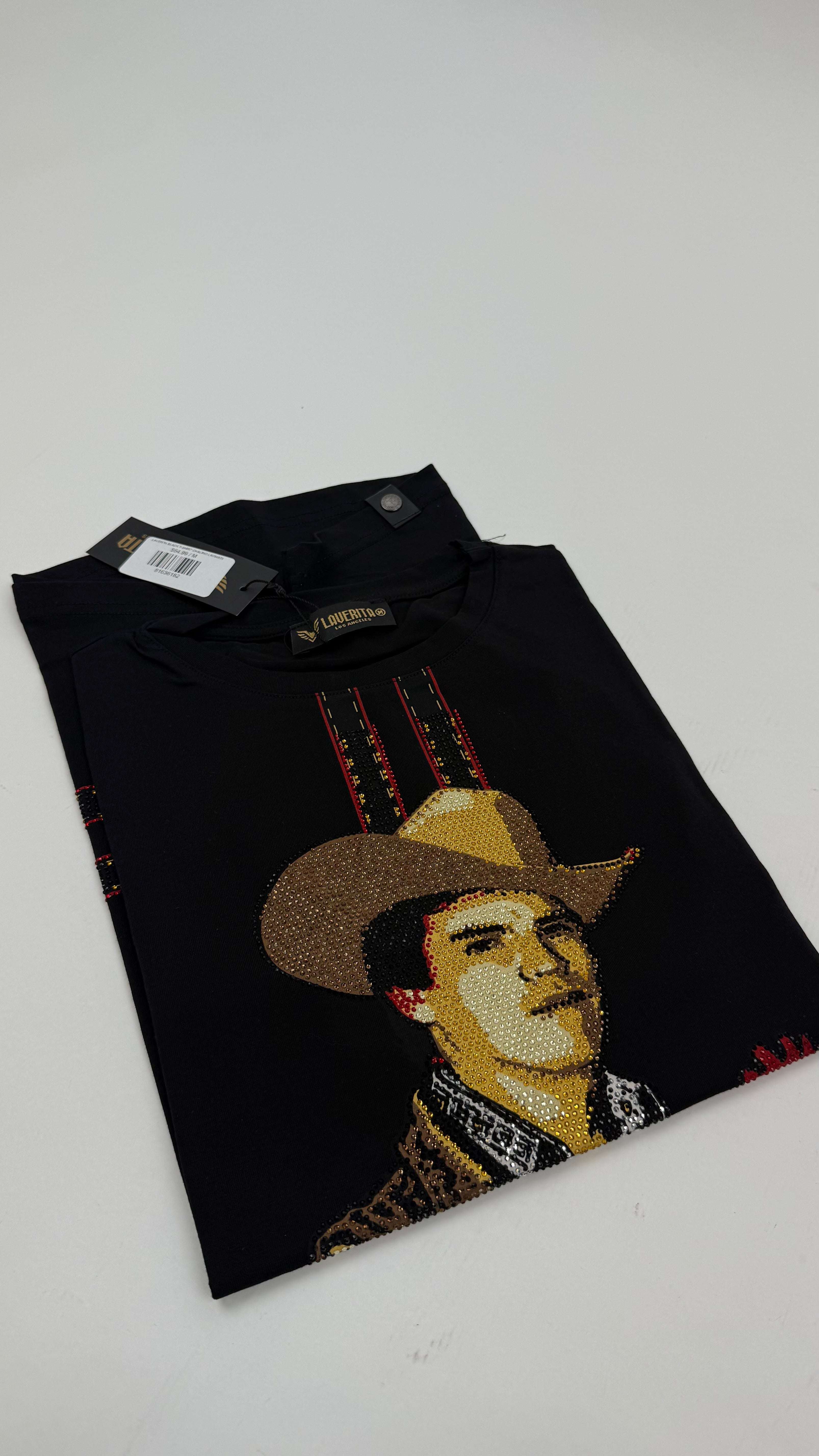 LAVERITA BLACK T-SHIRT CHALINO LAV94829 Laherradurawwnc.com