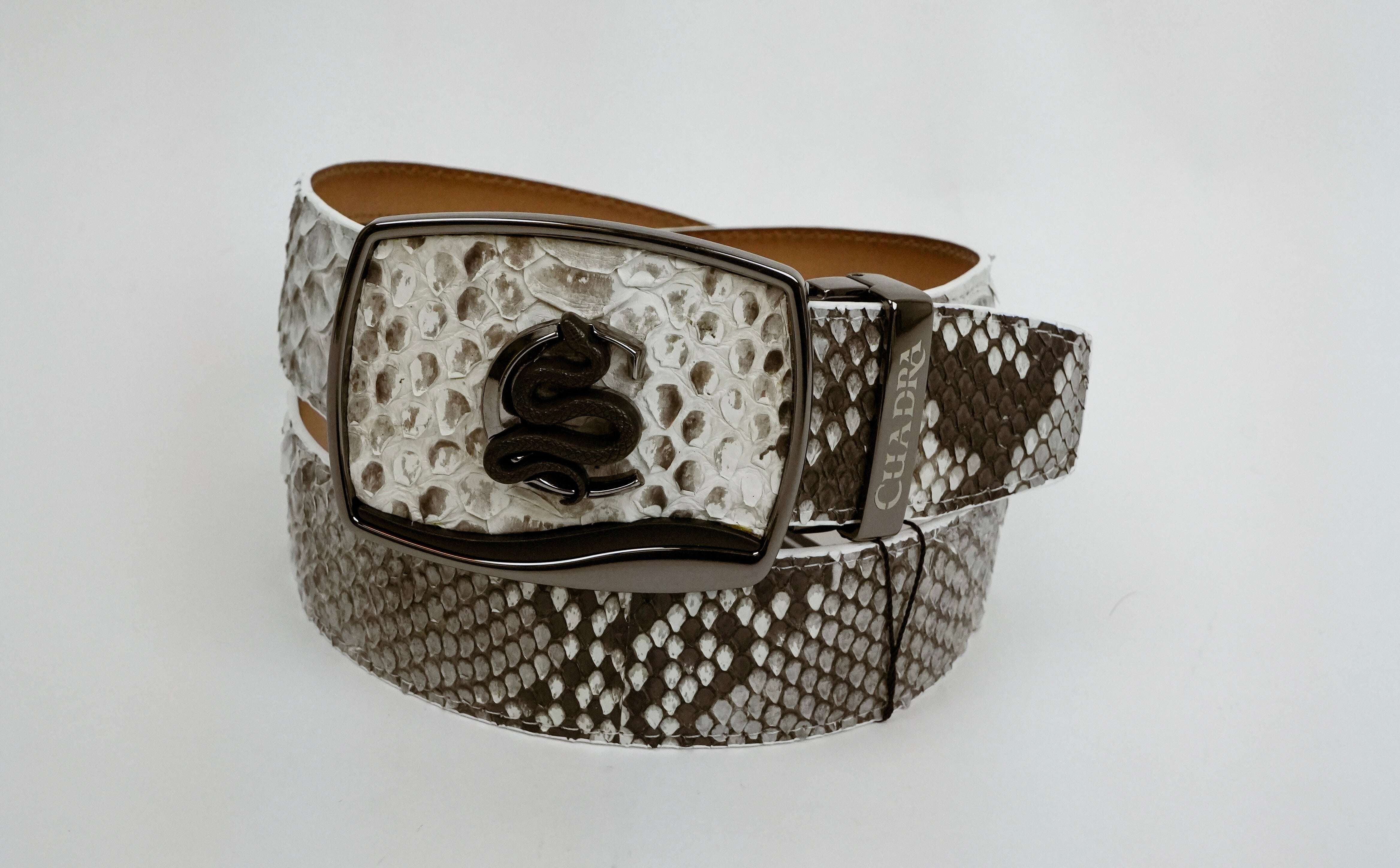 CUADRA BELT PYTHON BACK PLUNG NATURAL -BC482 Laherradurawwnc.com