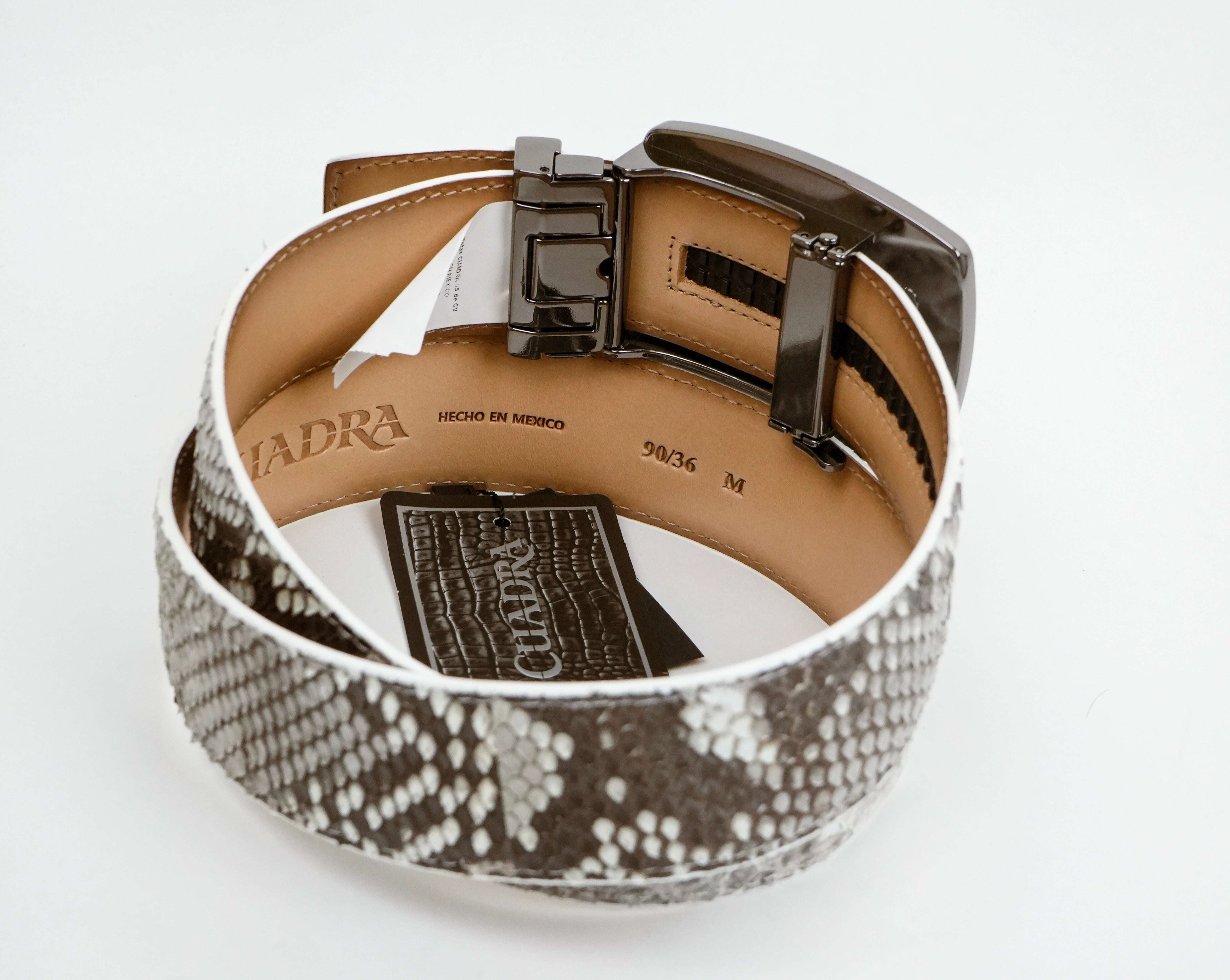 CUADRA BELT PYTHON BACK PLUNG NATURAL -BC482 Laherradurawwnc.com