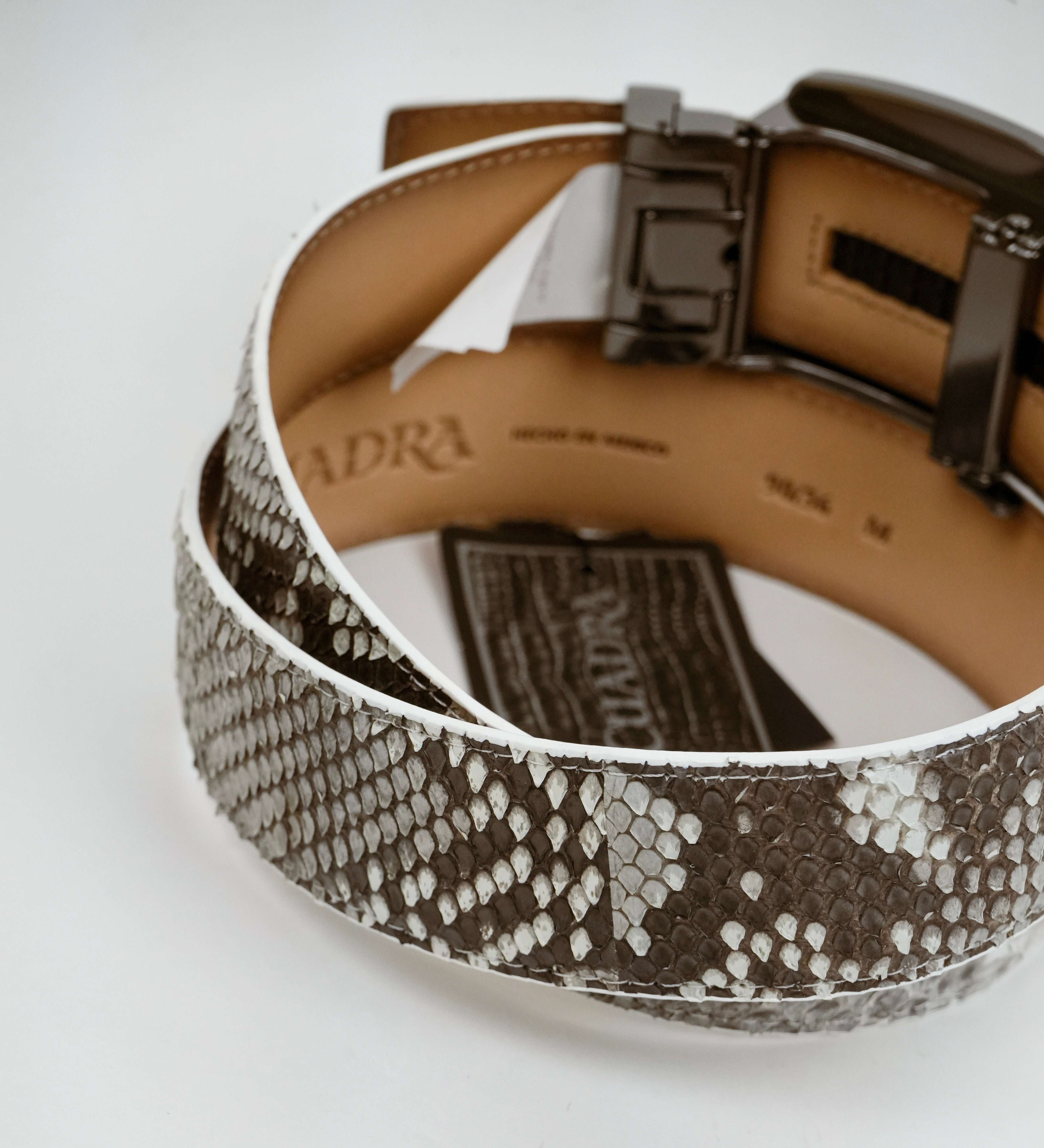 CUADRA BELT PYTHON BACK PLUNG NATURAL -BC482 Laherradurawwnc.com