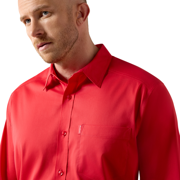 ARIAT MENS SHIRT SCARLET RED CLASSIC FIT 10072736