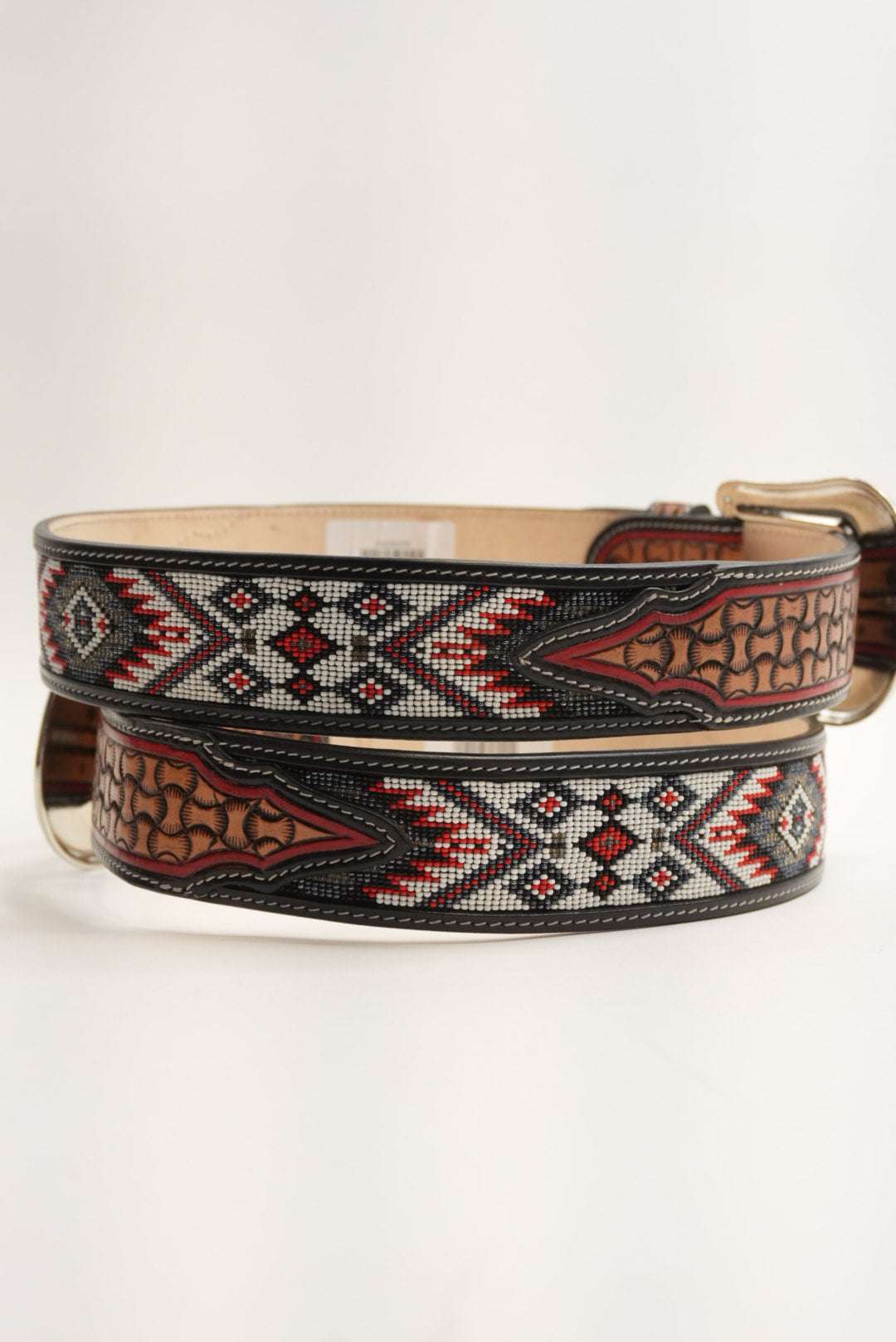 LA HERRADURA 2 INCH BELT BLACK AZTEC RED/GREY NEW DESIGN Laherradurawwnc.com