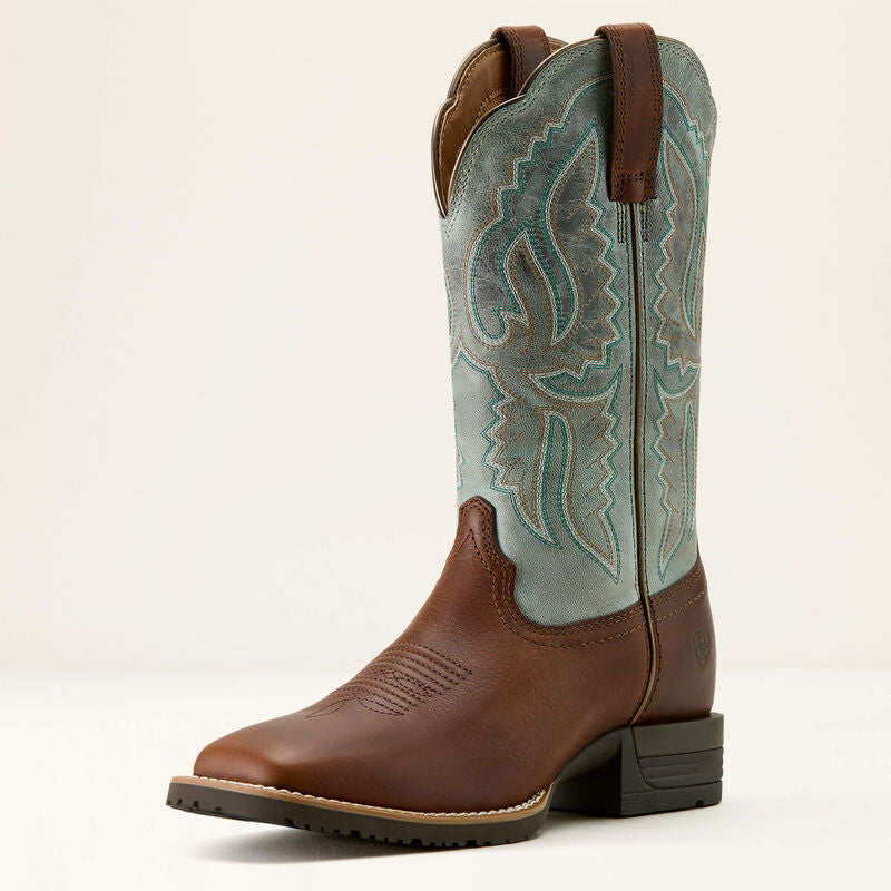 ARIAT WOMEN PEANUT WORN DENIM HYBRID RANCHWORK - 10064003
