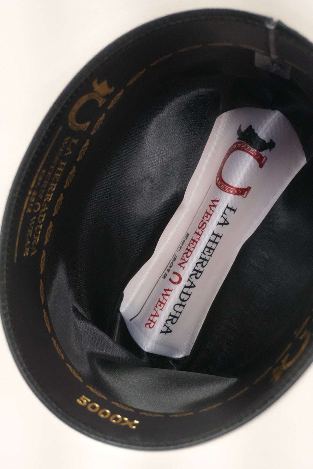 LA HERRADURA 5000X AVESTRUZ NEGRO COPA CHICA BRIM 3 1/2 ESTILO SINALOA Laherradurawwnc.com