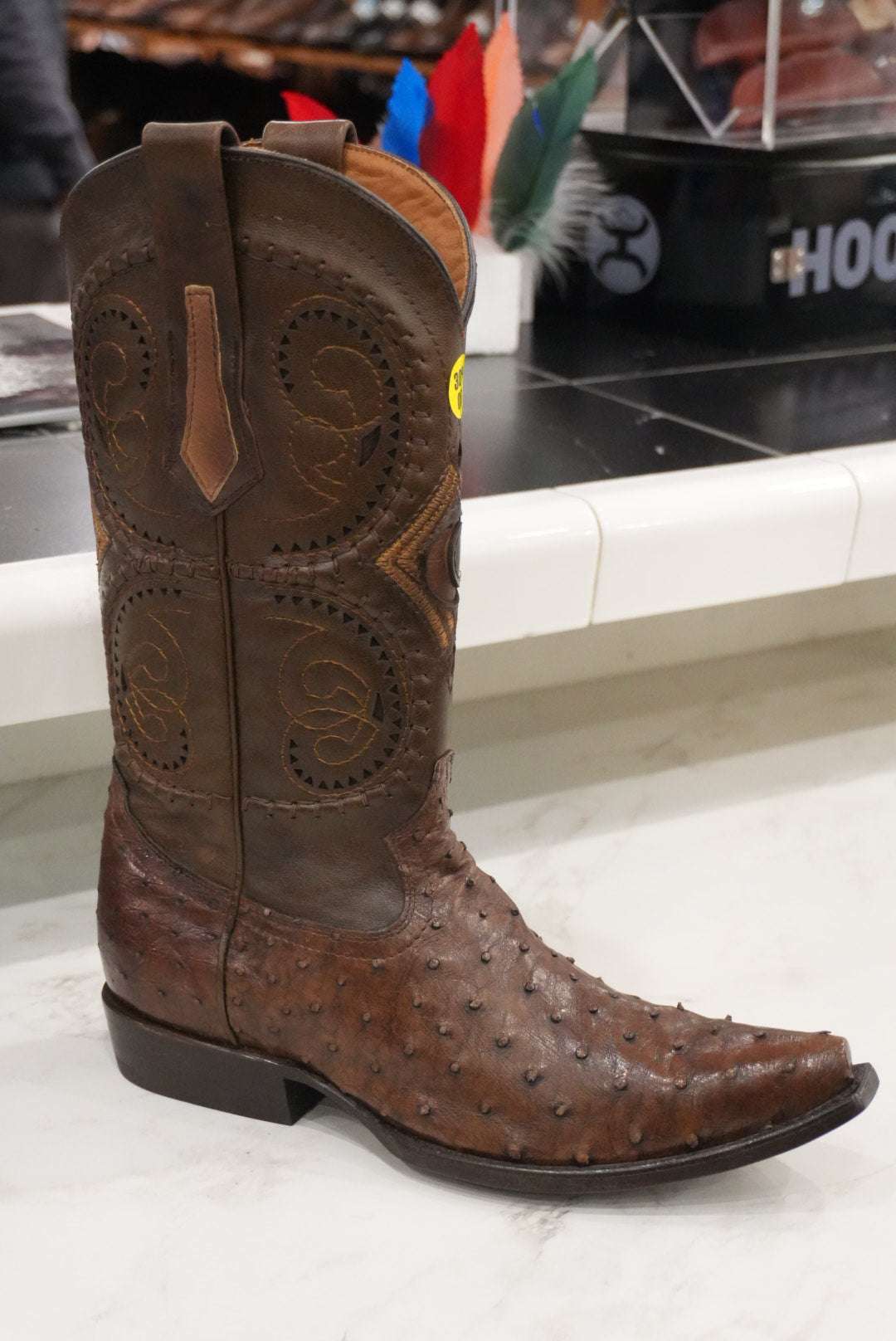 CUADRA BOOT AVESTRUZ BROWN LASER SNIP TOE Laherradurawwnc.com