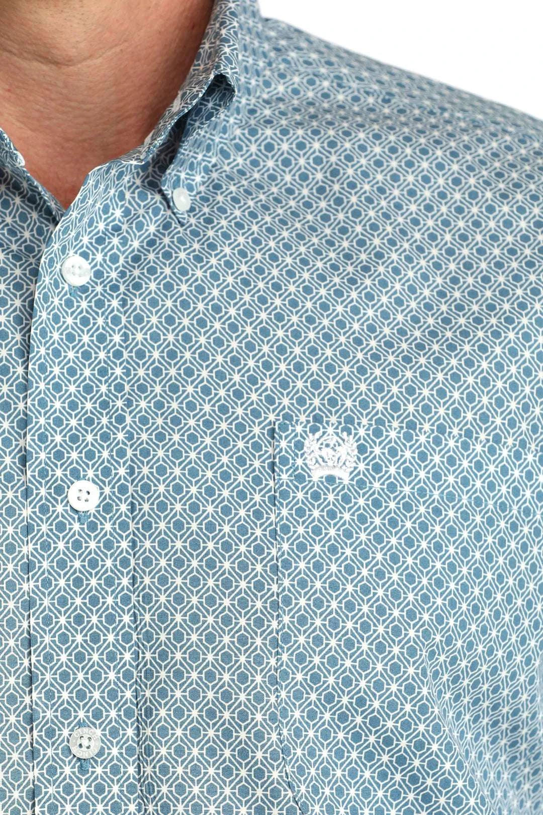 CINCH MENS SHIRT BLU MTW1106048 Laherradurawwnc.com