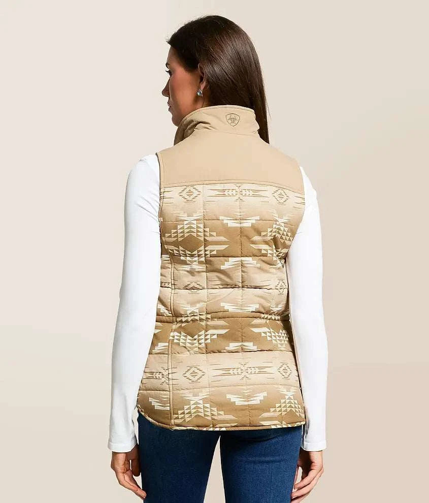 ARIAT WOMEN VEST CRUIS SAVANNAH TAN/DUNE PRINT 10062553 Laherradurawwnc.com