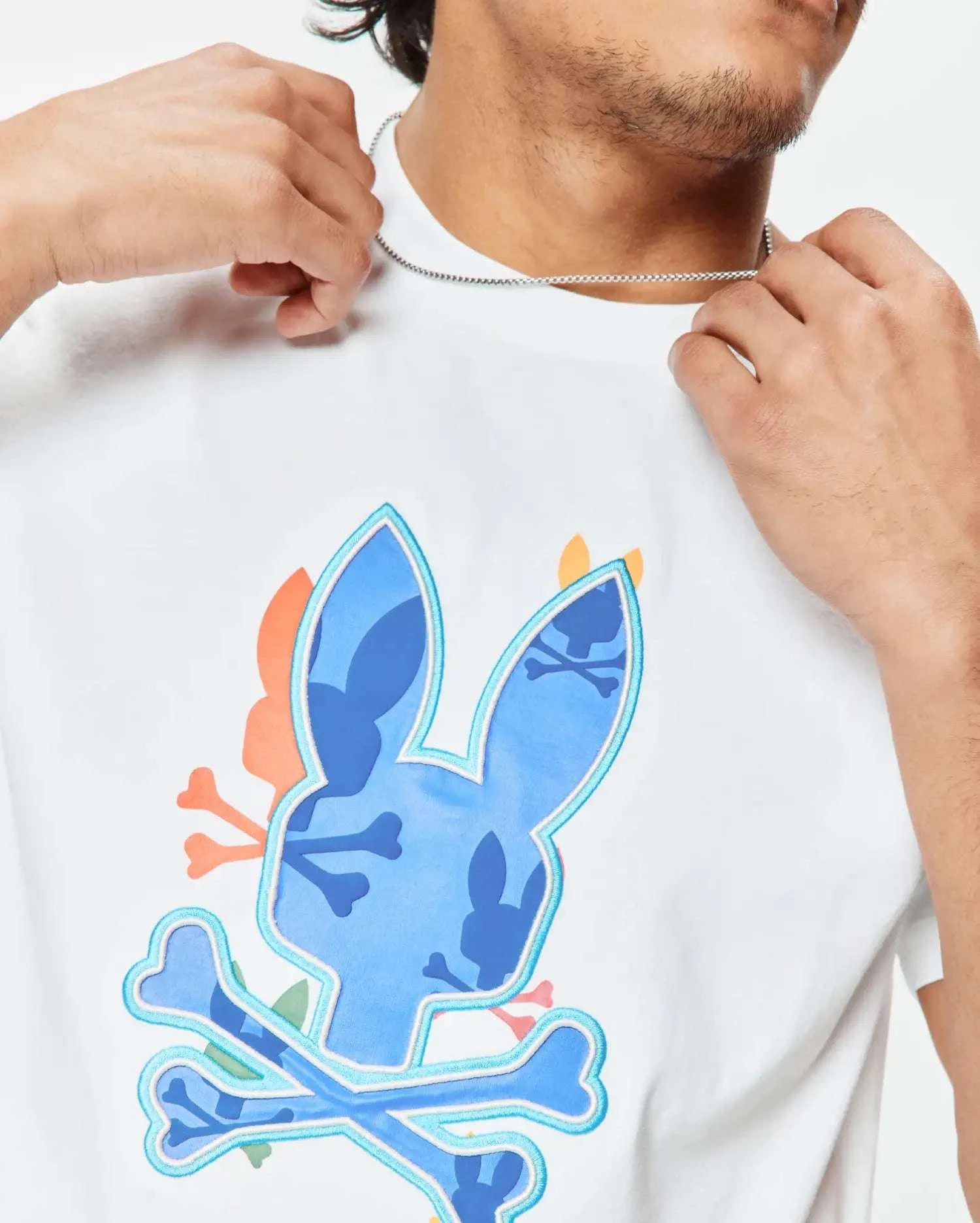 PSYCHO BUNNY TANNER GRAPHIC TEE WHITE & MULTICOLOR - MT0200279 Laherradurawwnc.com