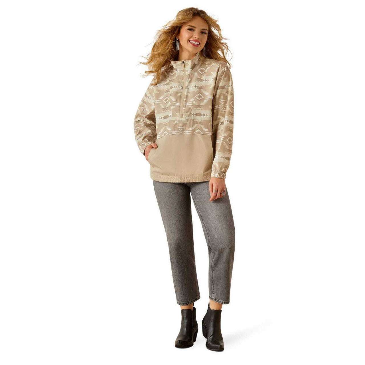 Ariat Women Whisper Pullover White Pepper Jacket 10054845 Laherradurawwnc.com