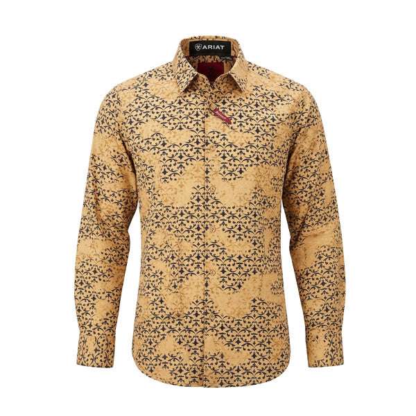 PLATINI MEN SHIRT LONG SLEEVE BEIGE FPL11503 Laherradurawwnc.com