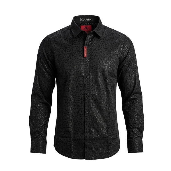 PLATINI MEN SHIRT LONG SLEEVE BLACK FPL11501
