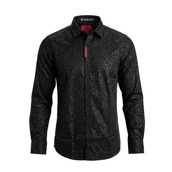 PLATINI MEN SHIRT LONG SLEEVE BLACK FPL11501 Laherradurawwnc.com