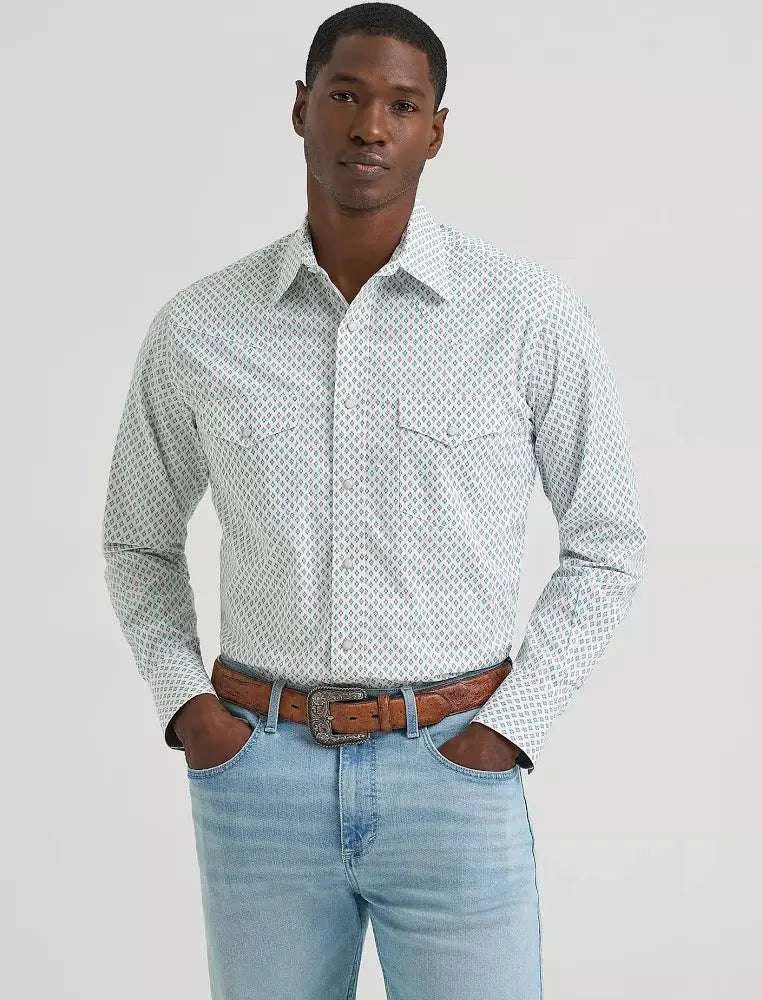 MEN WRANGLER 20X WHITE LONG SLEEVE - 112378711 Laherradurawwnc.com