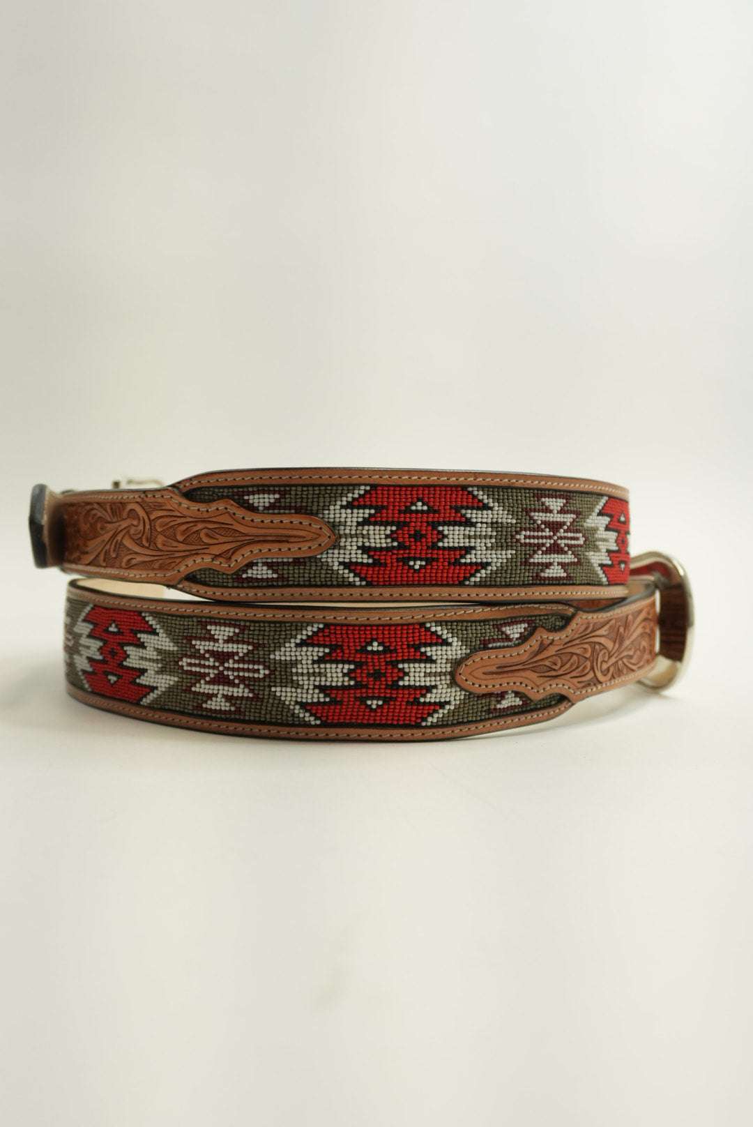 LA HERRADURA BELT 2 INCH AZTEC RED/GREY NEW DESIGN Laherradurawwnc.com