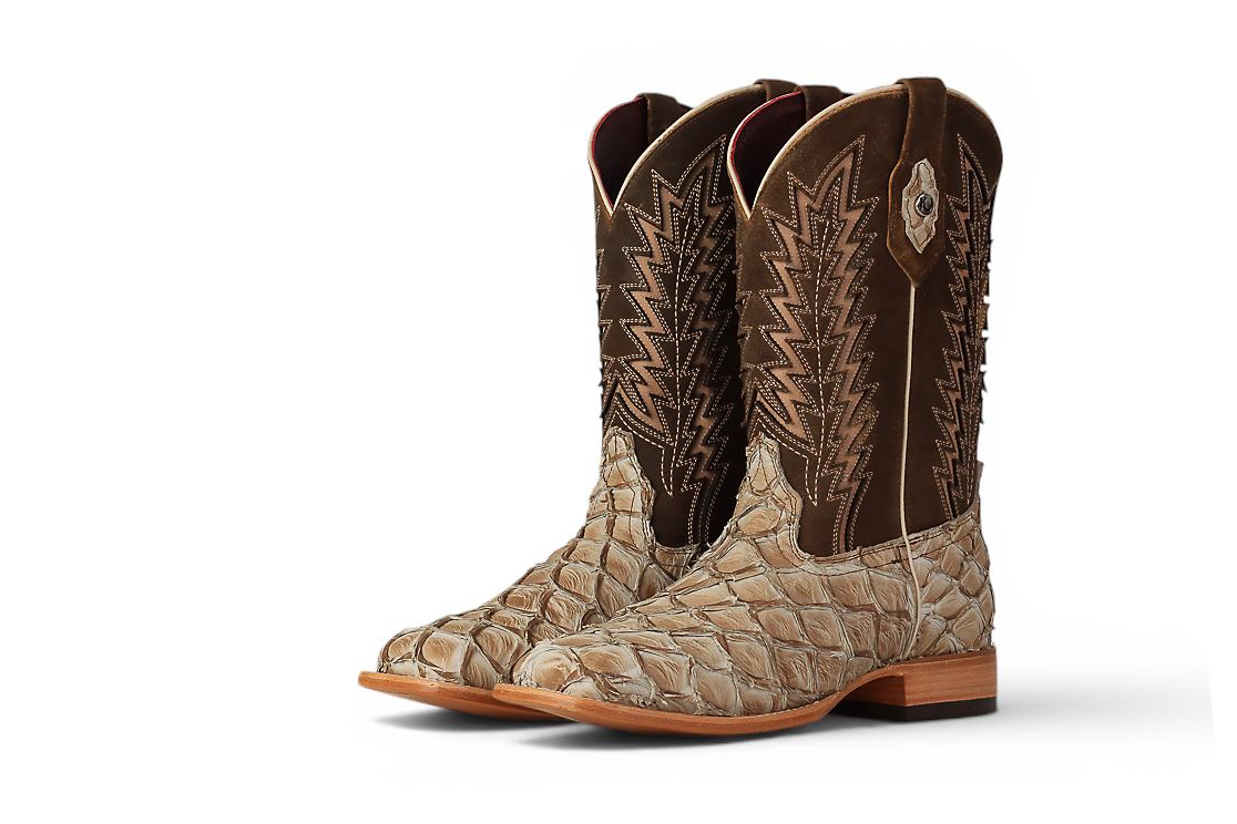 LA HERRADURA LH007 MEN’S BOOTS EXOTIC-RANCHERA FISH SAFARI ECLIPSE SQ-TOE EE