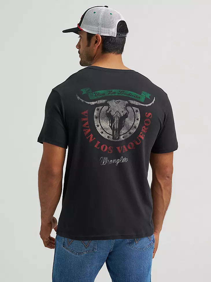 MEN'S WRANGLER VIVA LA TRADICIÓN BLACK GRAPHIC T-SHIRT 112375728
