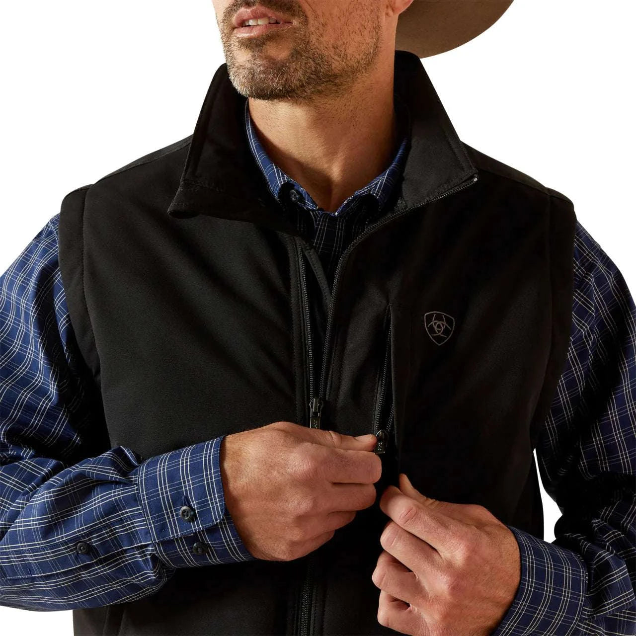 ARIAT MENS FIELD INSULATED BLACK ZIP VEST 10062517 Laherradurawwnc.com