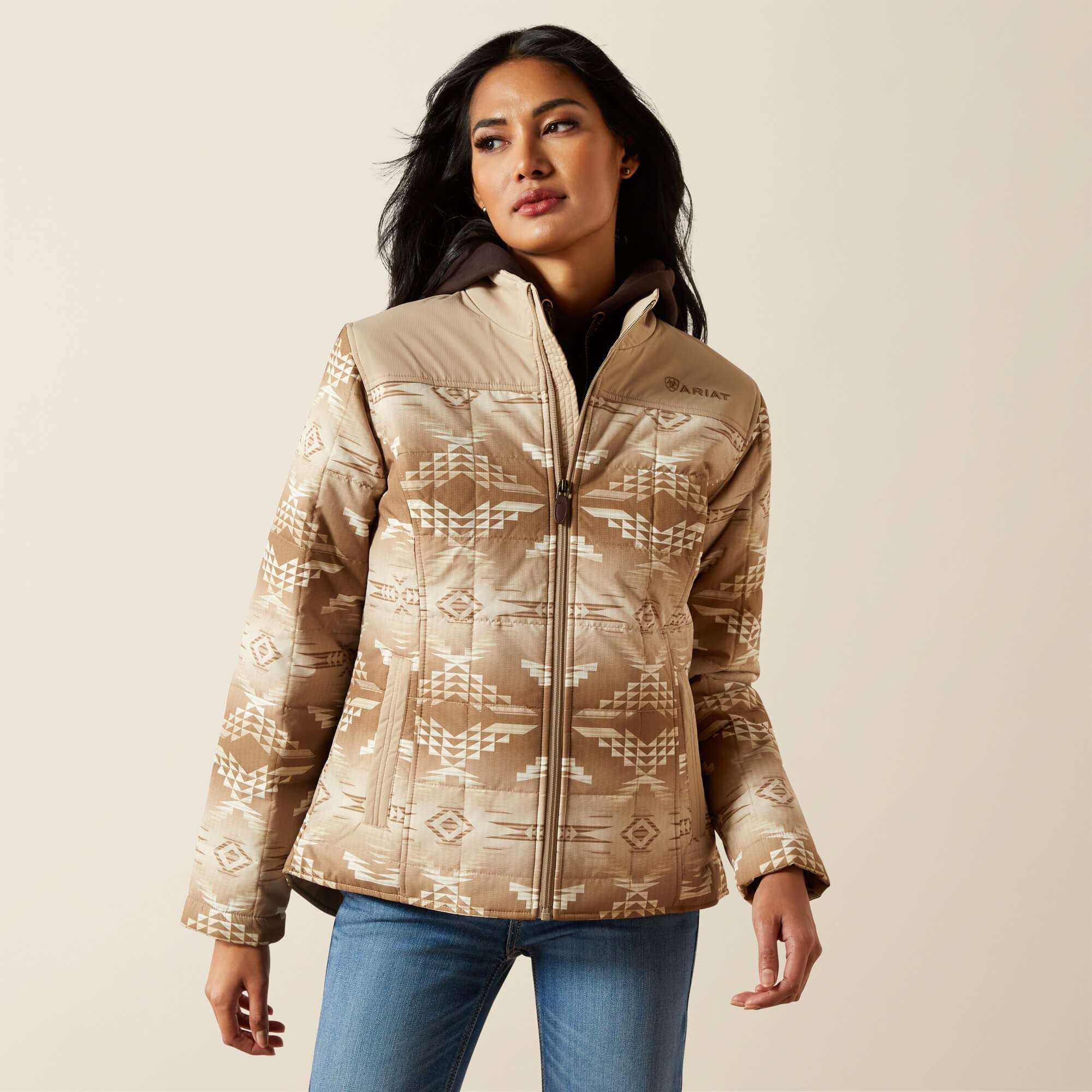 ARIAT WOMENS CRUIS INS SAVANNAH TAN DUNE PRINT JACKET 10062550 Laherradurawwnc.com