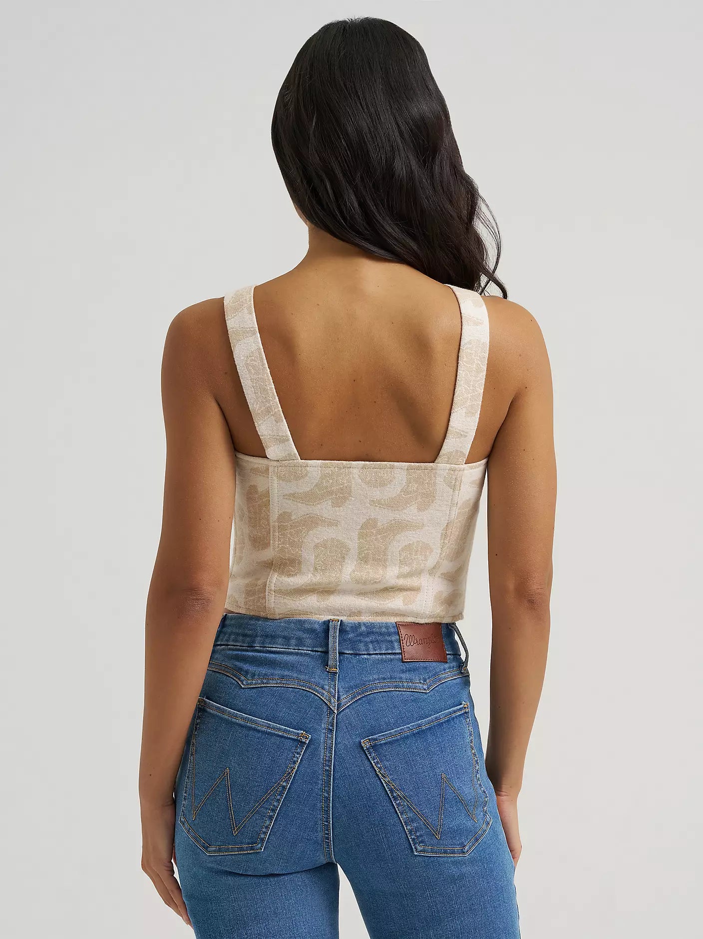 WOMEN'S SLEEVELESS WRANGLER SHORT TOP LIGHT BROWN 112382720