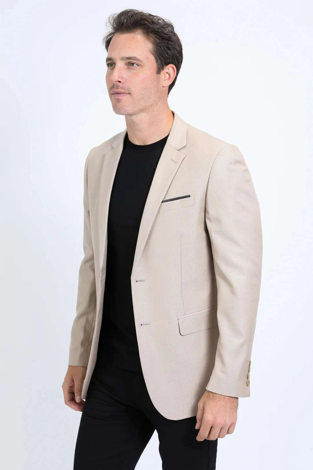 PLATINI MENS MODERN FIT KHAKI BLAZER -BLZ10532 Laherradurawwnc.com