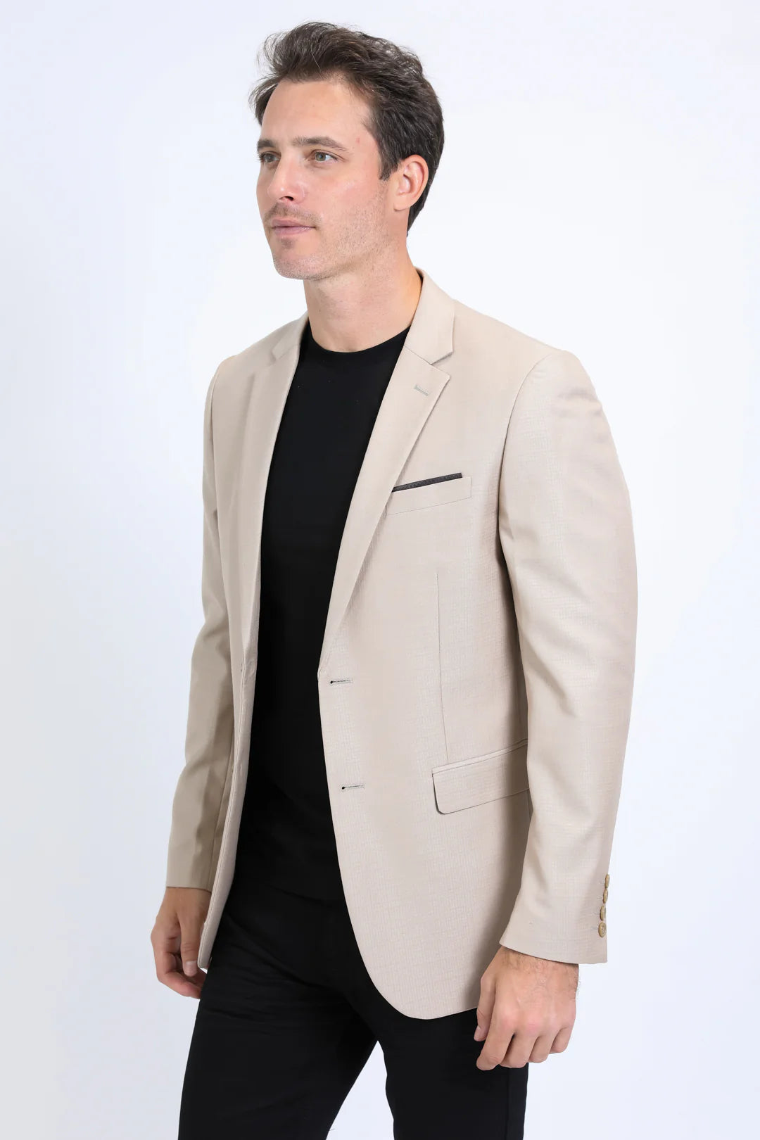 PLATINI MENS MODERN FIT KHAKI BLAZER -BLZ10532