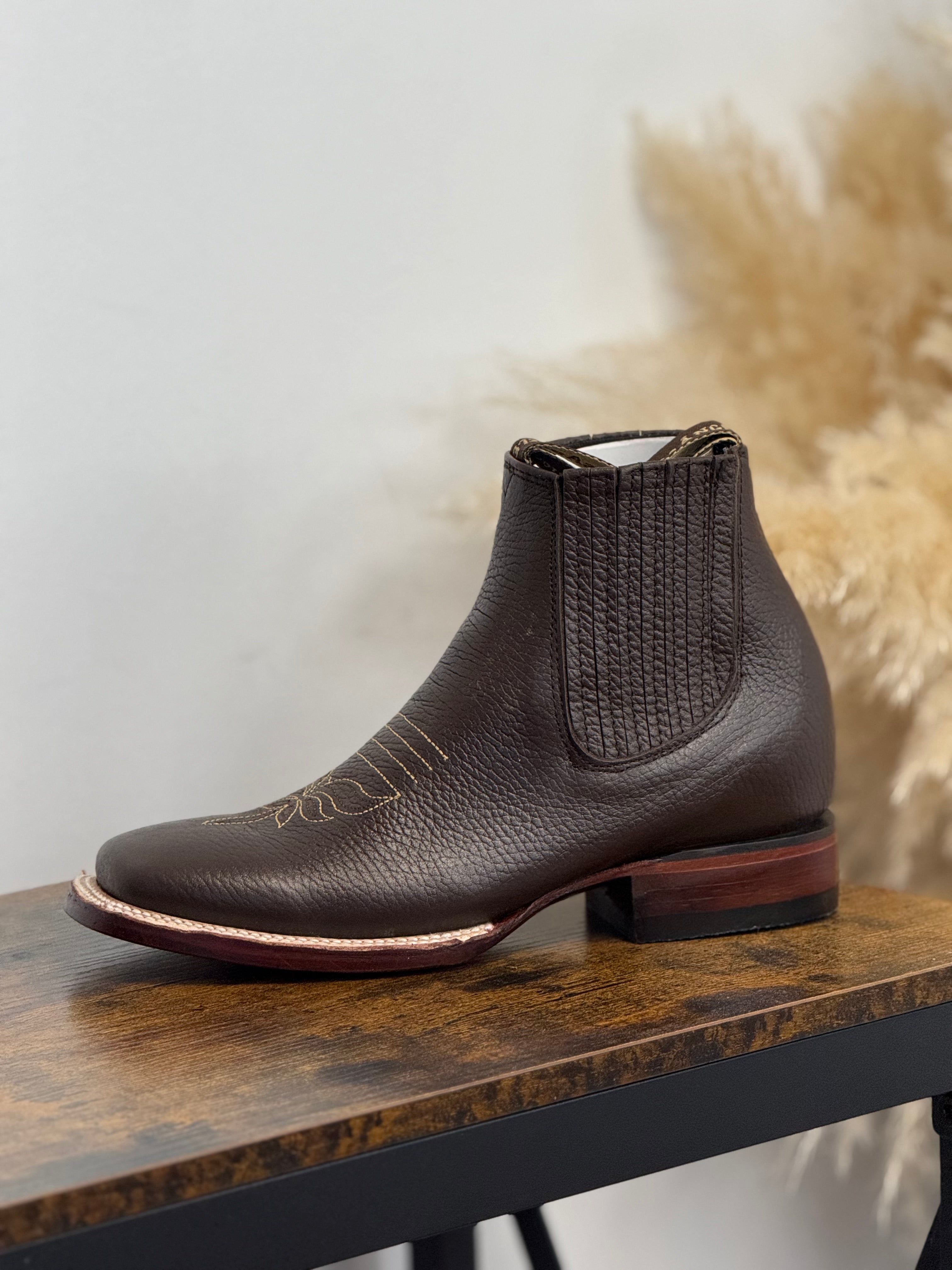 WOMENS LOS ANGELES SHORT BOOT GRISLY CAFE SQUARE TOE 202707