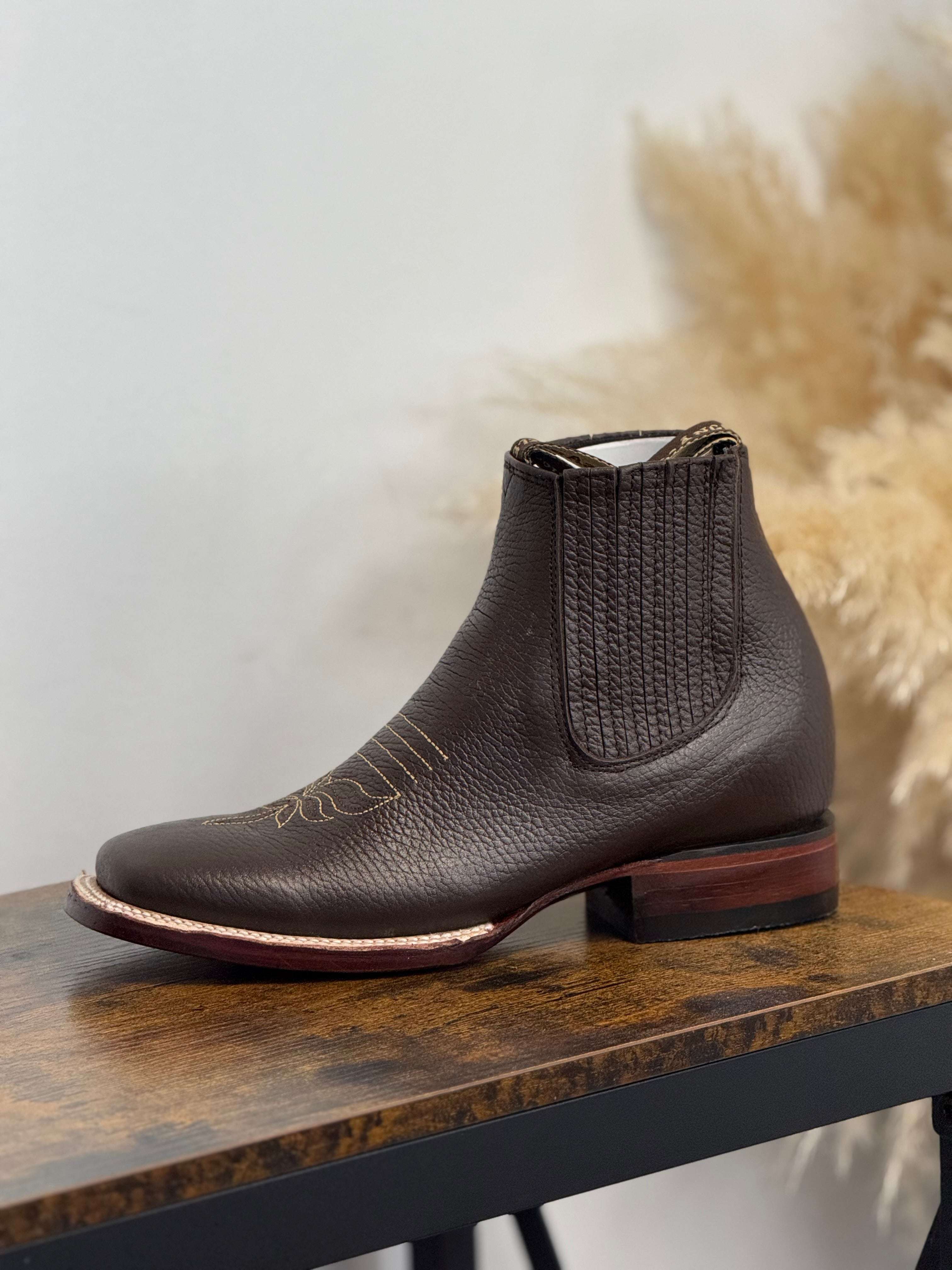 WOMENS LOS ANGELES SHORT BOOT GRISLY CAFE SQUARE TOE 202707 Laherradurawwnc.com