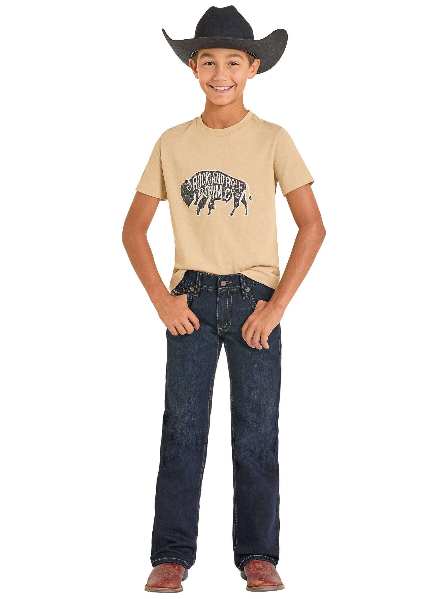ROCK&ROLL BOY JEAN RAISED DENIM EMB-BB0BD07348 Laherradurawwnc.com