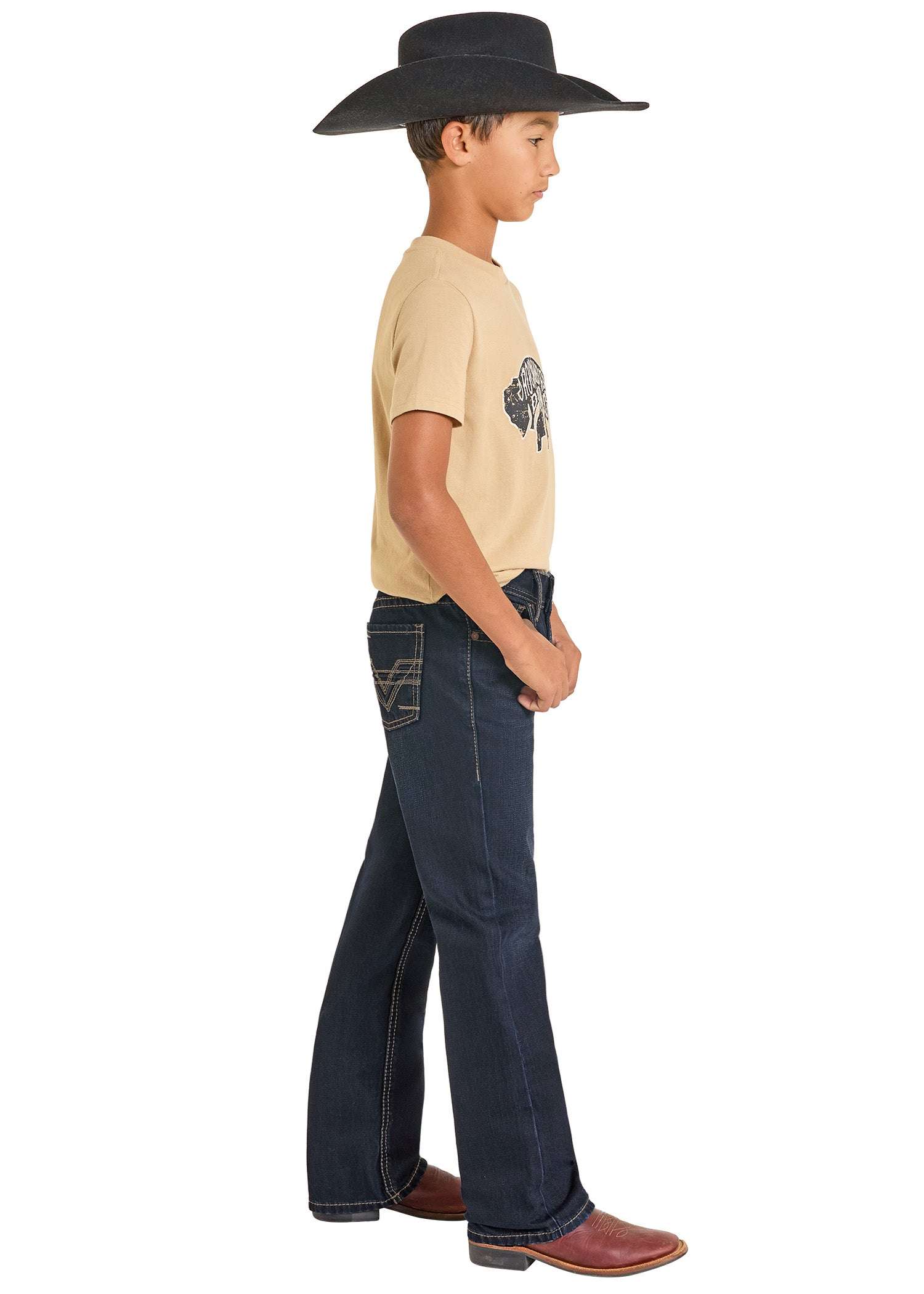 ROCK&ROLL BOY JEAN RAISED DENIM EMB-BB0BD07348 Laherradurawwnc.com