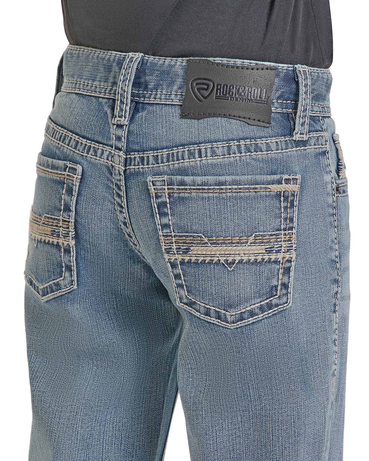 ROCK&ROLL BOY JEAN FEATHER STITCH EMB-BB0BD07361