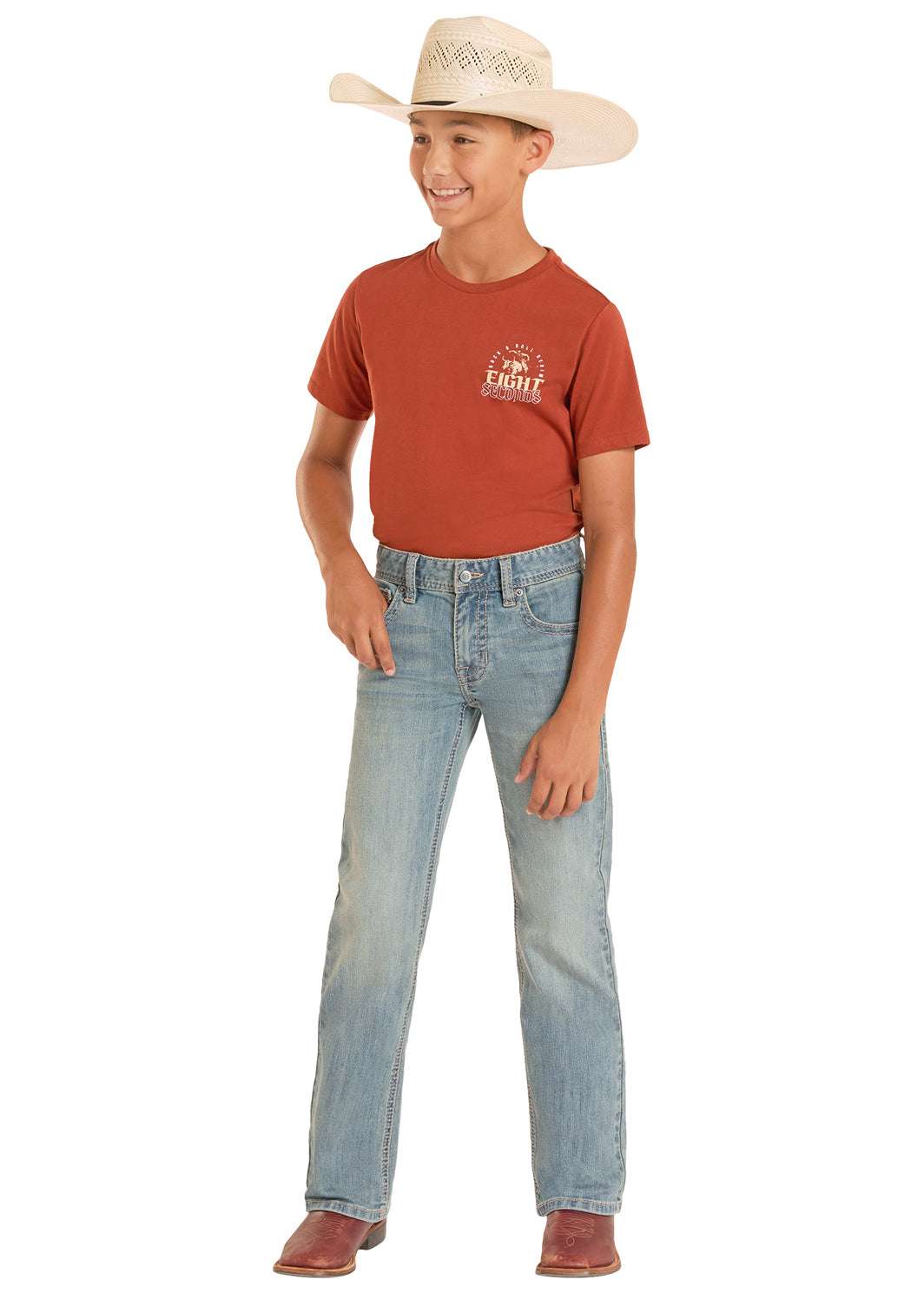 ROCK&ROLL JEANS KIDS LIGHT VINTAGE STEP STITCH EMB BOOTCUT BB0BD09119 Laherradurawwnc.com