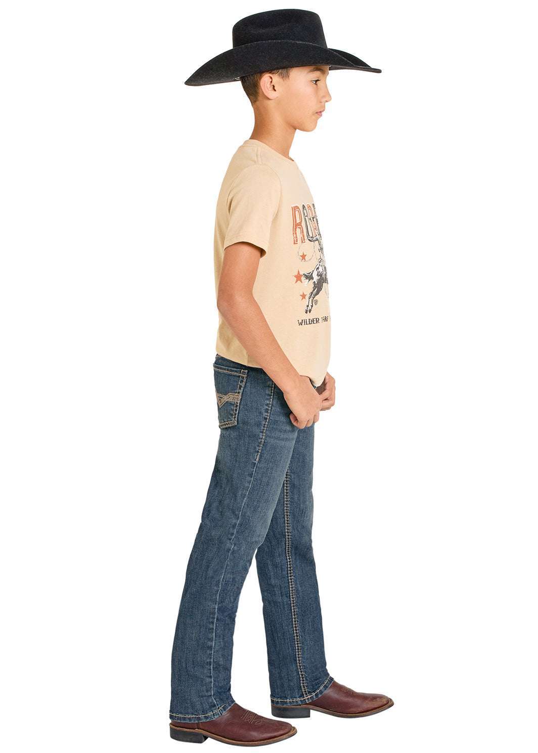 ROCK&ROLL BOY JEAN BLUE RAISED DENIM BB1RD08021 Laherradurawwnc.com