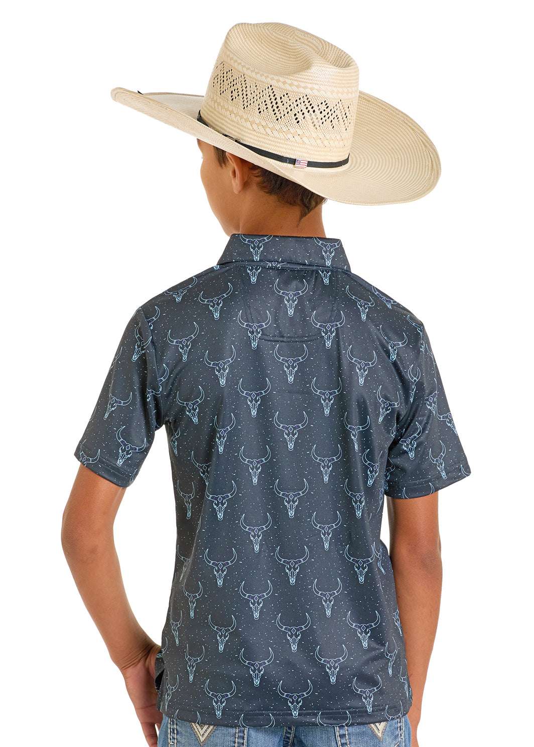 ROCK&ROLL NEW BOYS LONGHORN POLO CHILD BLACK BB51T06629 Laherradurawwnc.com