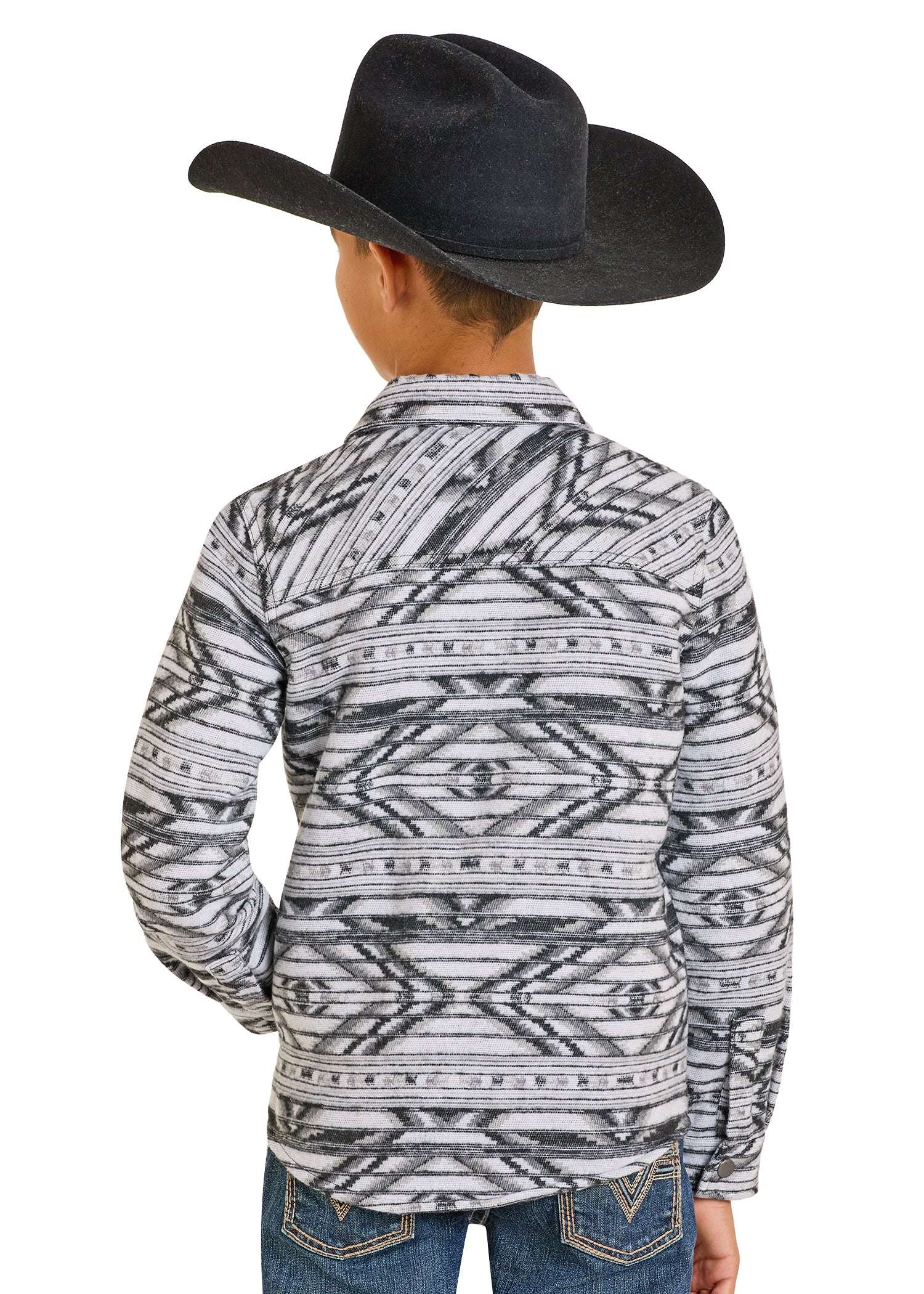 ROCK&ROLL DENNIM BOYS GREY RR JACQUARD JACKET BB92C06719 Laherradurawwnc.com