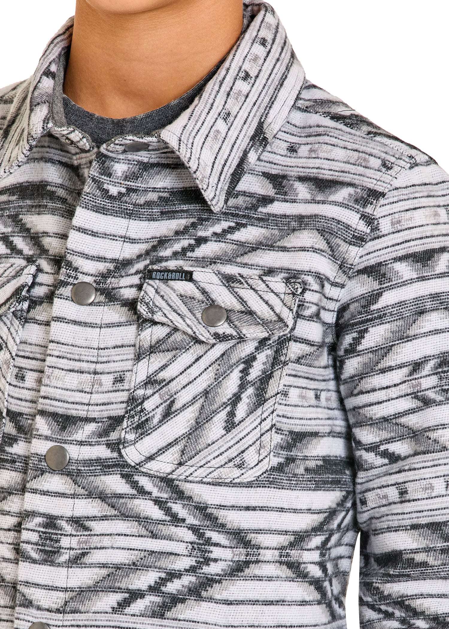 ROCK&ROLL DENNIM BOYS GREY RR JACQUARD JACKET BB92C06719 Laherradurawwnc.com