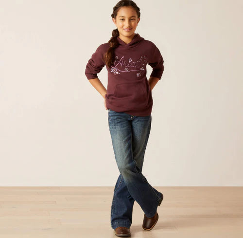 Ariat Embroidered floral Hoodie clove brown 10047170