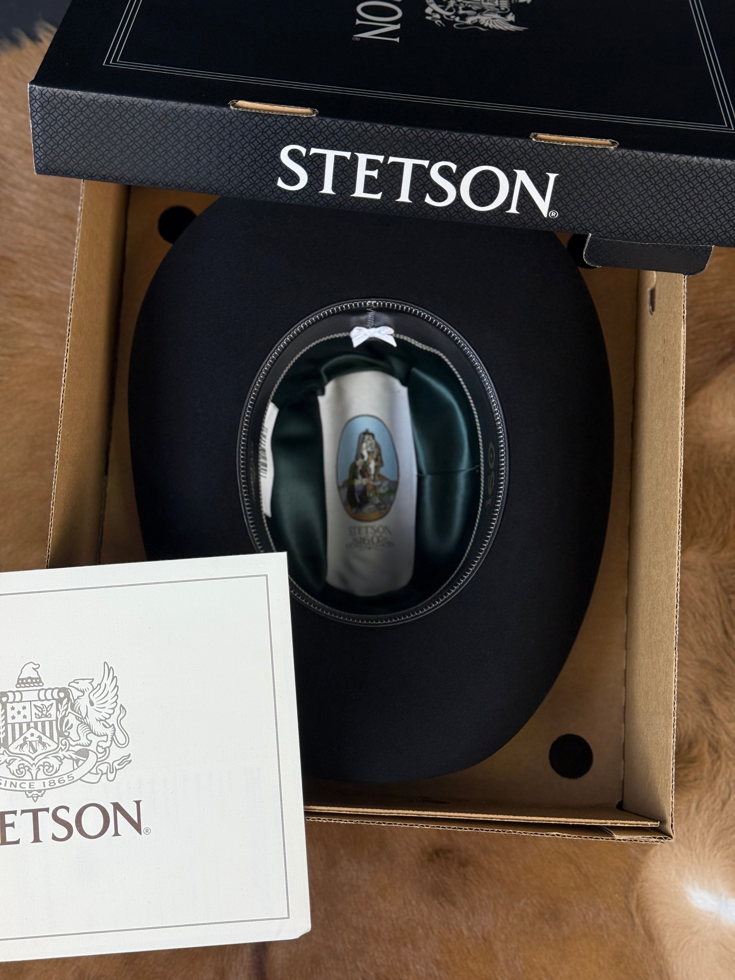 STETSON 100X THE GOLDEN EAGLE BLACK COPA ALTA PREMIUM FELT HAT