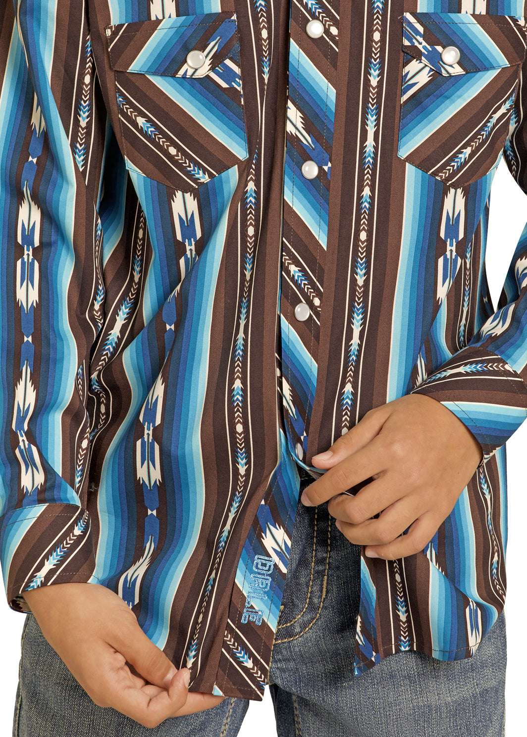 ROCK&ROLL KIDS RR STRIPE PRINTED LS TEAL BBN2S07649 Laherradurawwnc.com