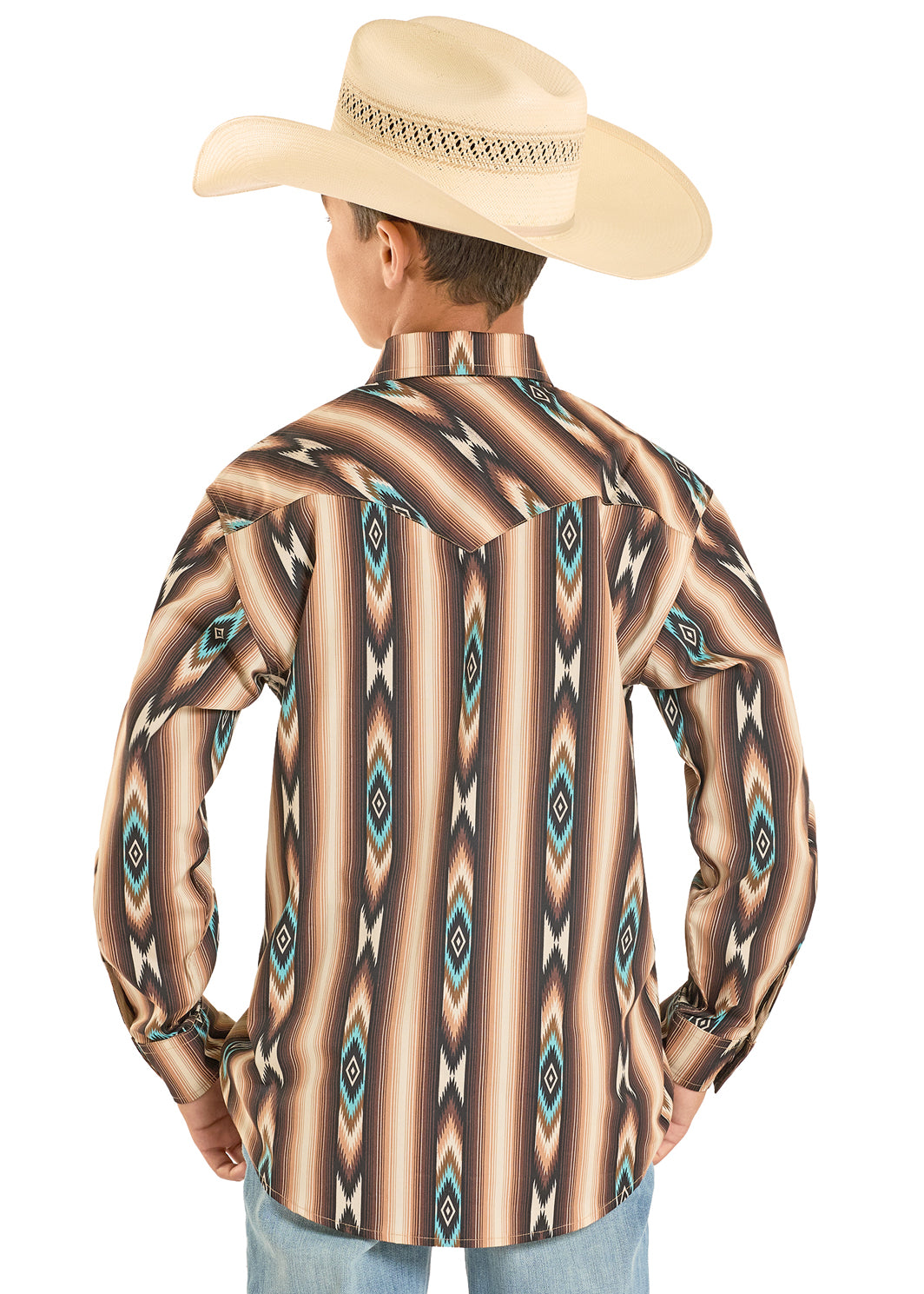 ROCK&ROLL KIDS DARK BROWN AZTEC STRIPE PRINTED BBN2S08304