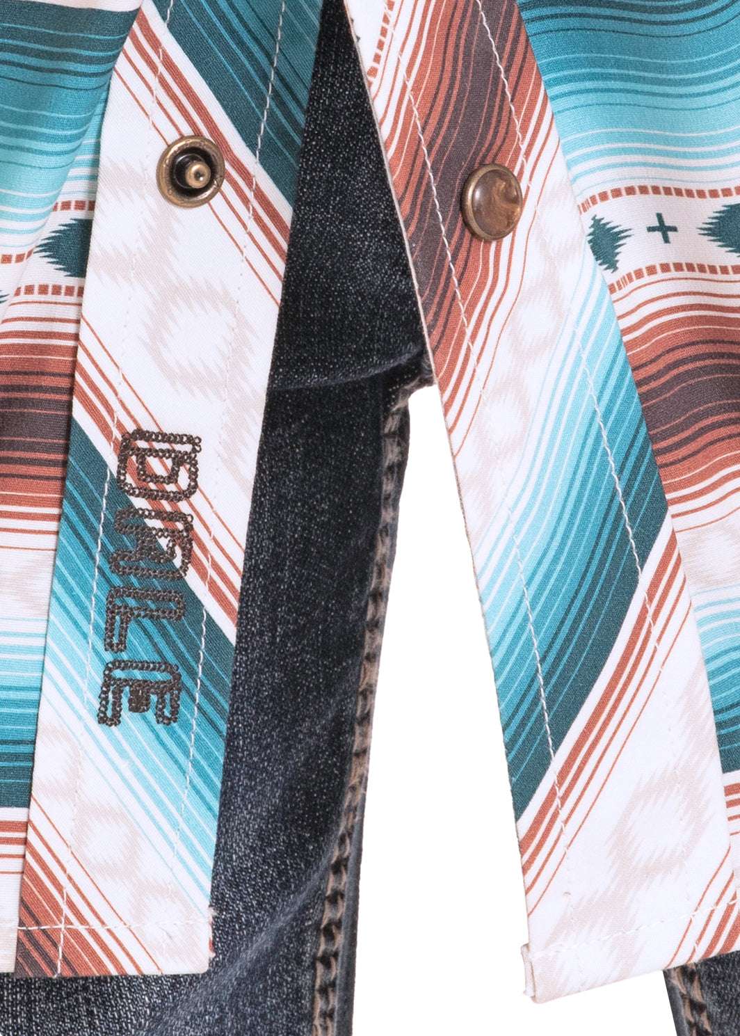 ROCK&ROLL KIDS DARK BROWN- BLUE AZTEC RR SERAPE STRIPE BBN2S08317 Laherradurawwnc.com